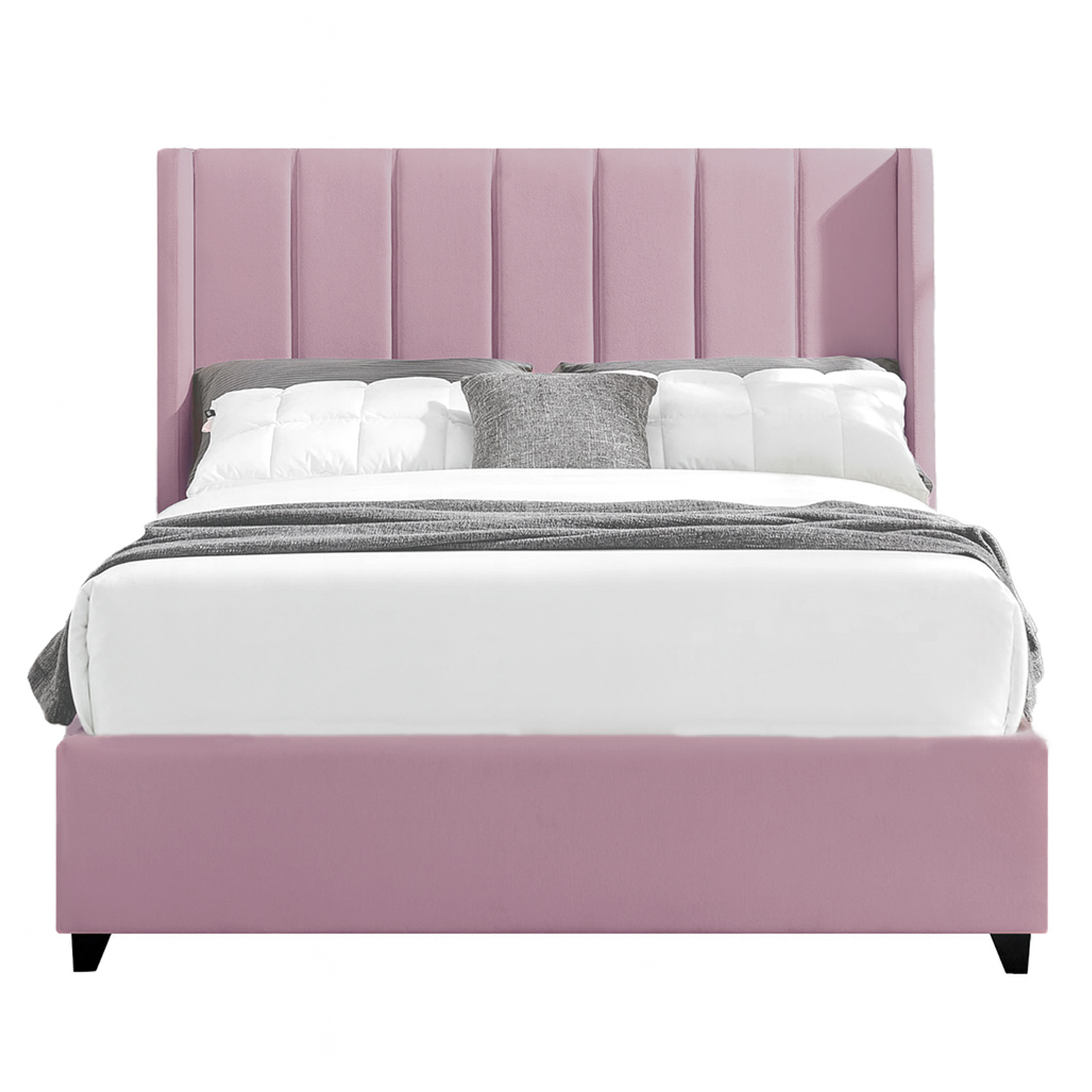 CAMA LEMUEBLE TAPIZADA LISTÓN NIA PALO ROSA 2 PLAZAS - 1