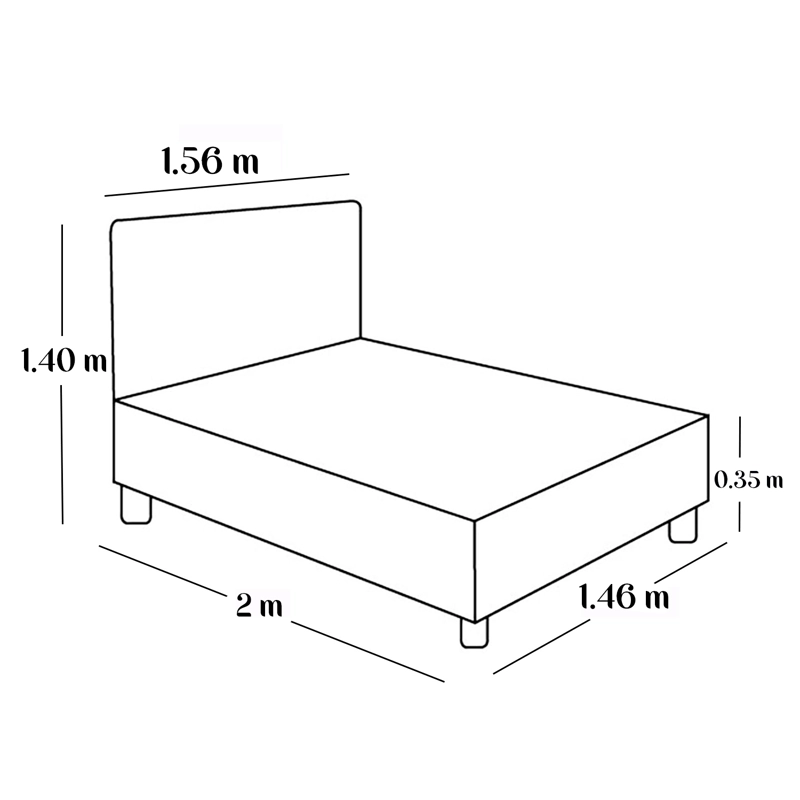 CAMA LEMUEBLE TAPIZADA LISTÓN NIA PALO ROSA 2 PLAZAS - 6