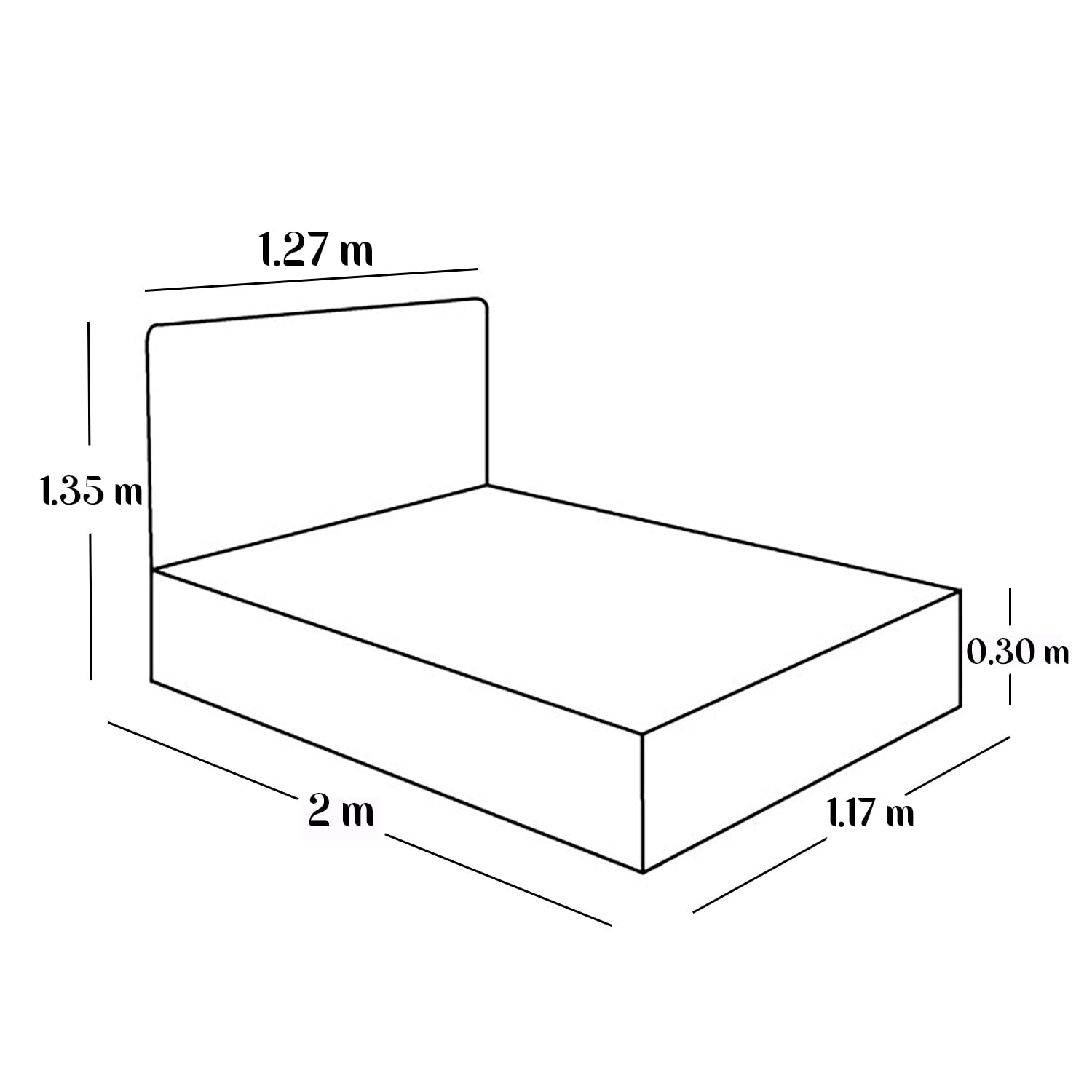 CAMA LEMUEBLE TAPIZADA LISTÓN VENUS IVORY 1.5 PLZ - 6