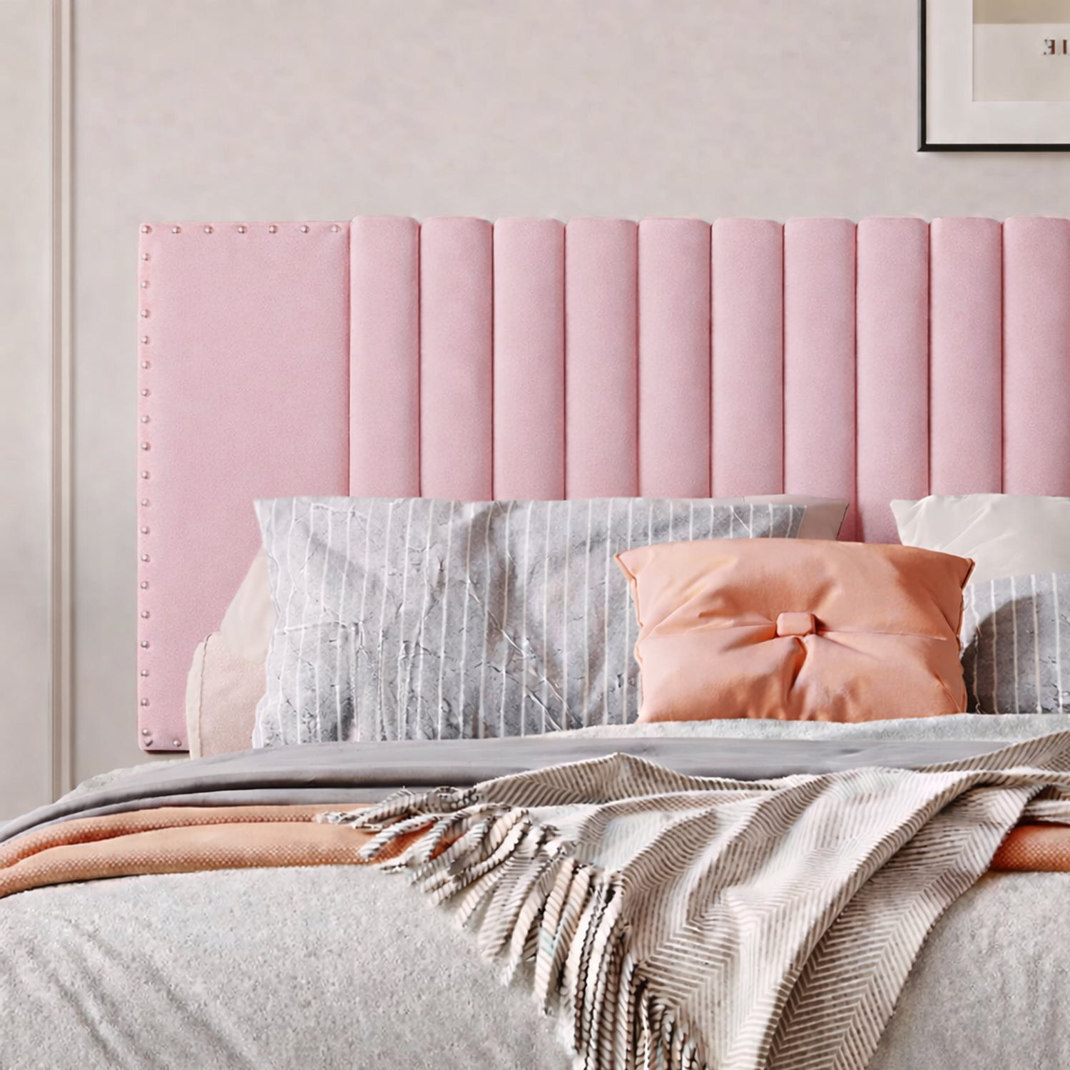 CAMA LEMUEBLE TAPIZADA LISTÓN IRIS ROSADO 1.5 PLZ - 3