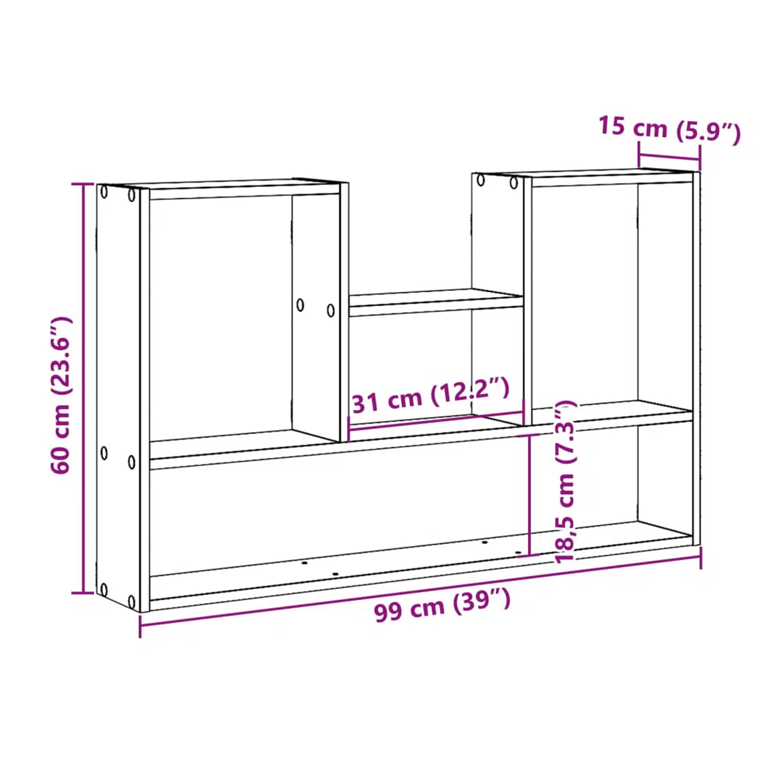 REPISA FLOTANTE RIND MELAMINA 99X60 DUNA - 5