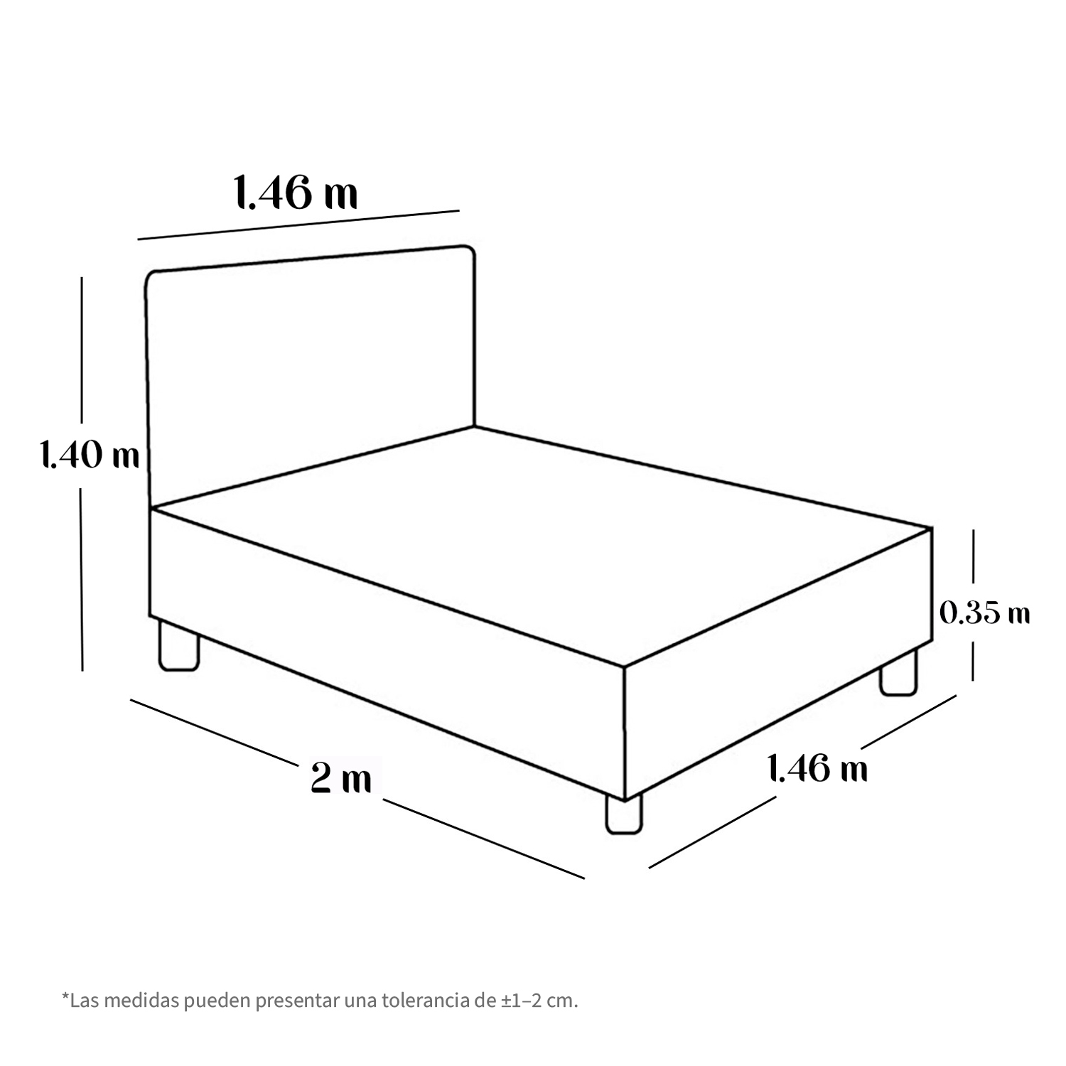 CAMA LEMUEBLE TAPIZADA LISTÓN IRIS ROSADO 2 PLAZAS - 6