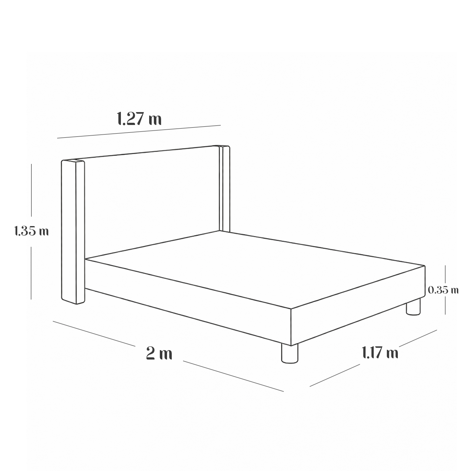 CAMA LEMUEBLE TAPIZADA PANEL IVORY 1.5 PLZ - 6