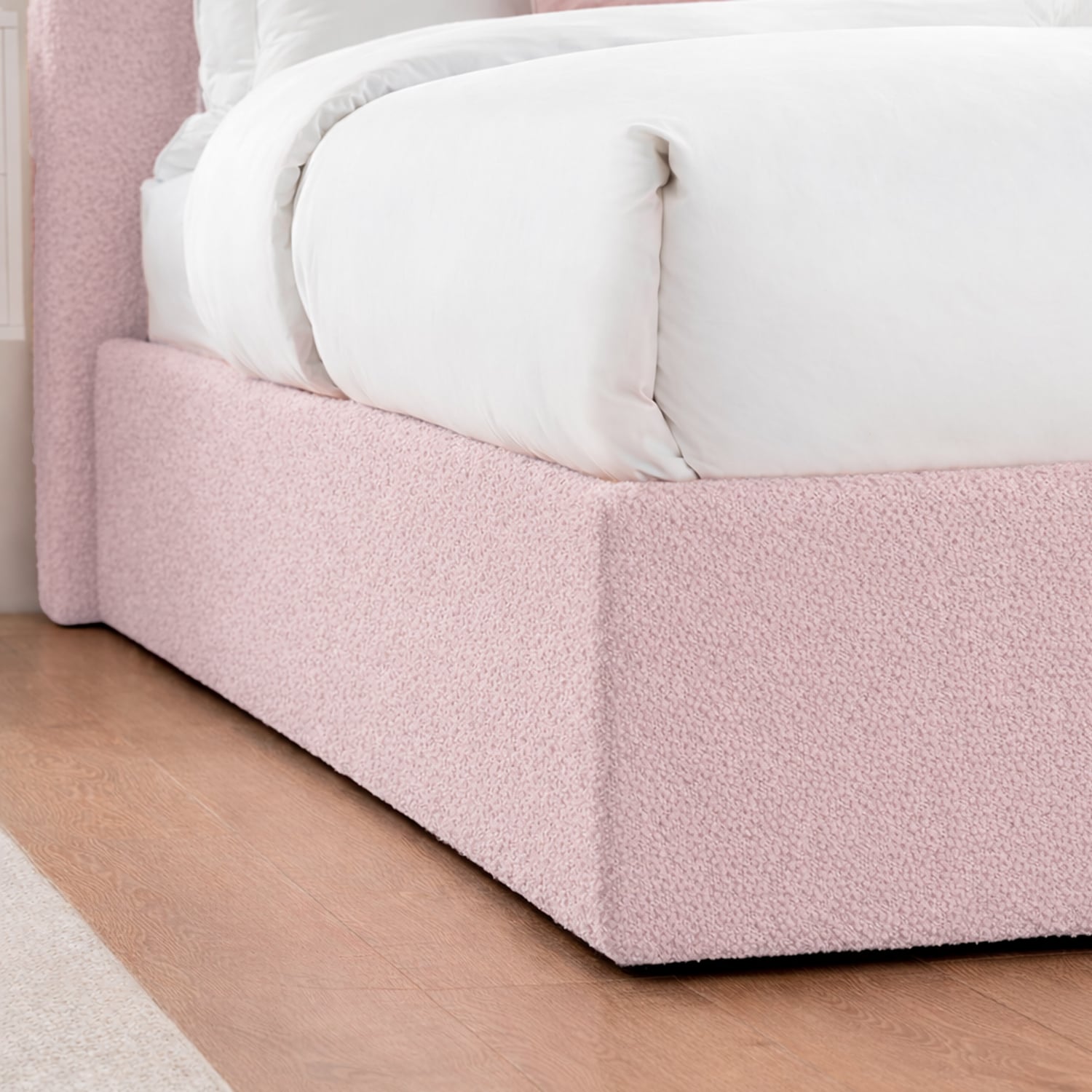 CAMA TAPIZADA CALIFORNIA CURVO ROSA 1.5 PLZ - 4