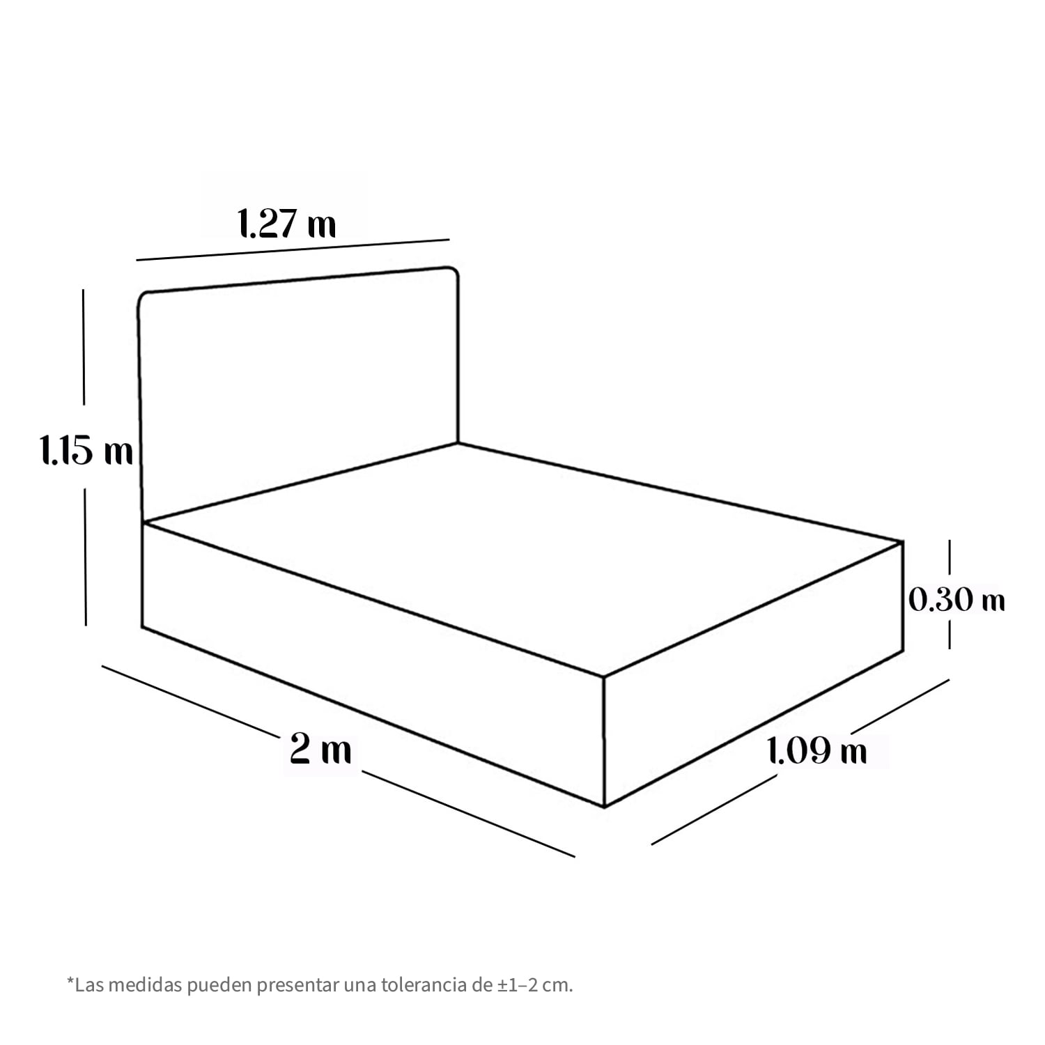CAMA TAPIZADA CALIFORNIA CURVO ROSA 1.5 PLZ - 8