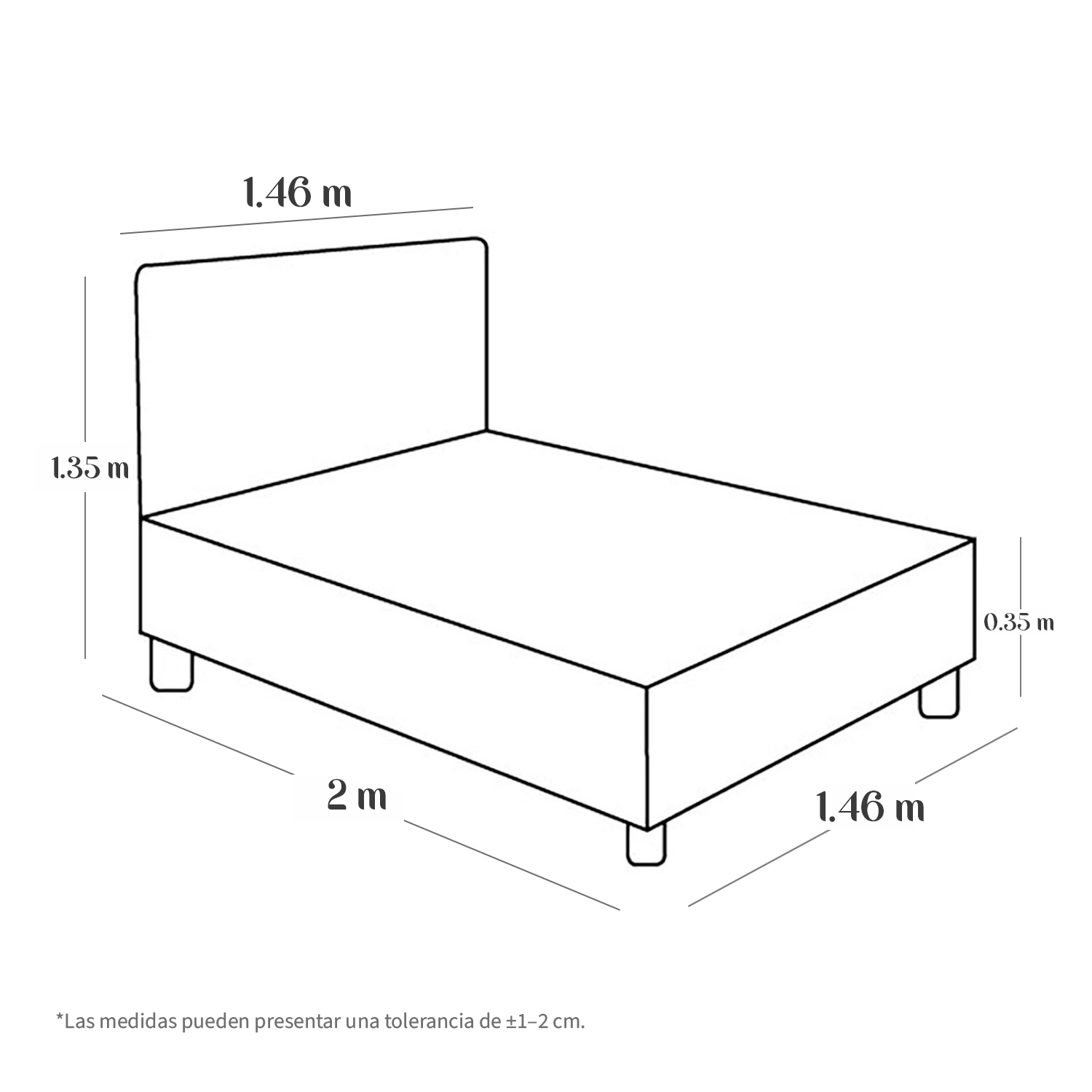 CAMA LEMUEBLE TAPIZADA LISTÓN CAPRI 2 PLAZAS ROSA - 6