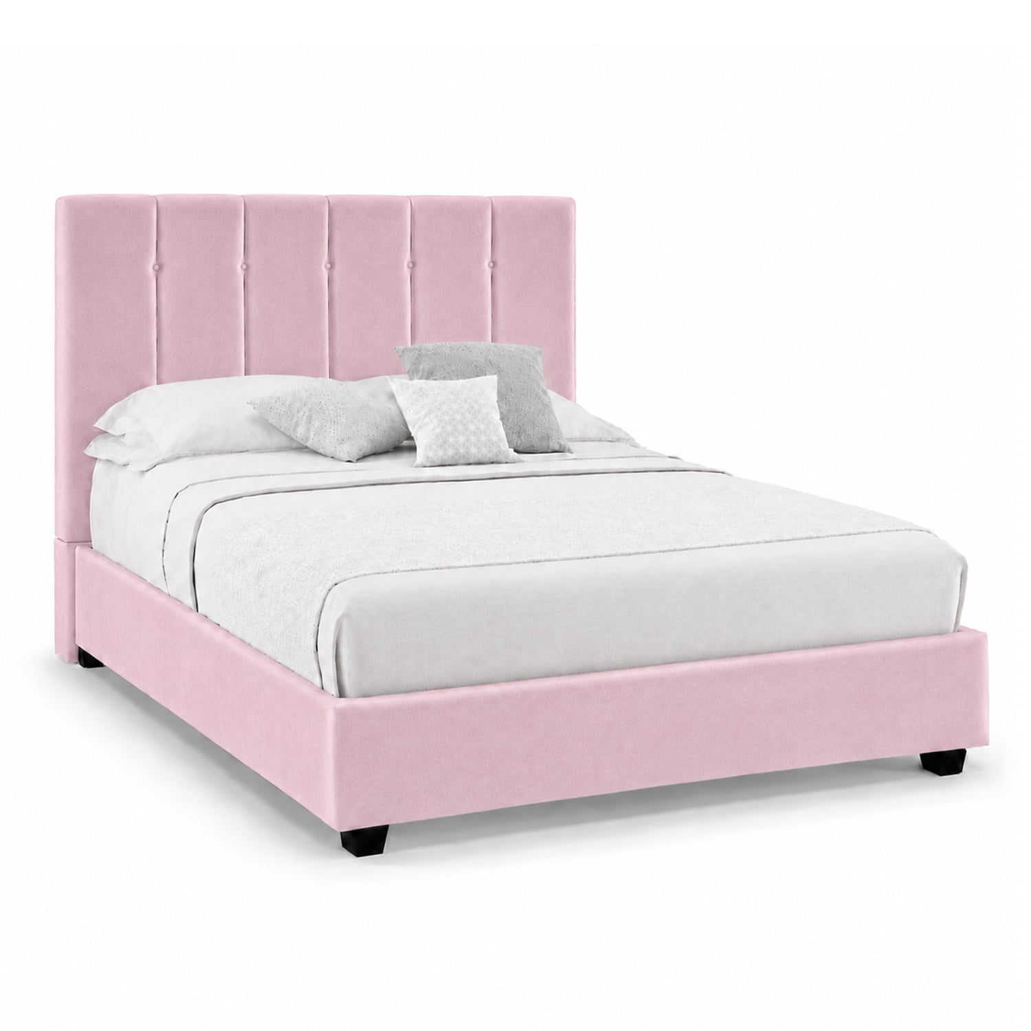 CAMA LEMUEBLE TAPIZADA LISTÓN CAPRI ROSA QUEEN - 2