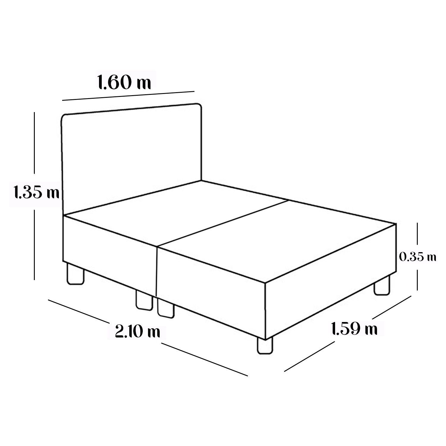 CAMA LEMUEBLE TAPIZADA LISTÓN CAPRI GRIS OSCURO QUEEN - 6