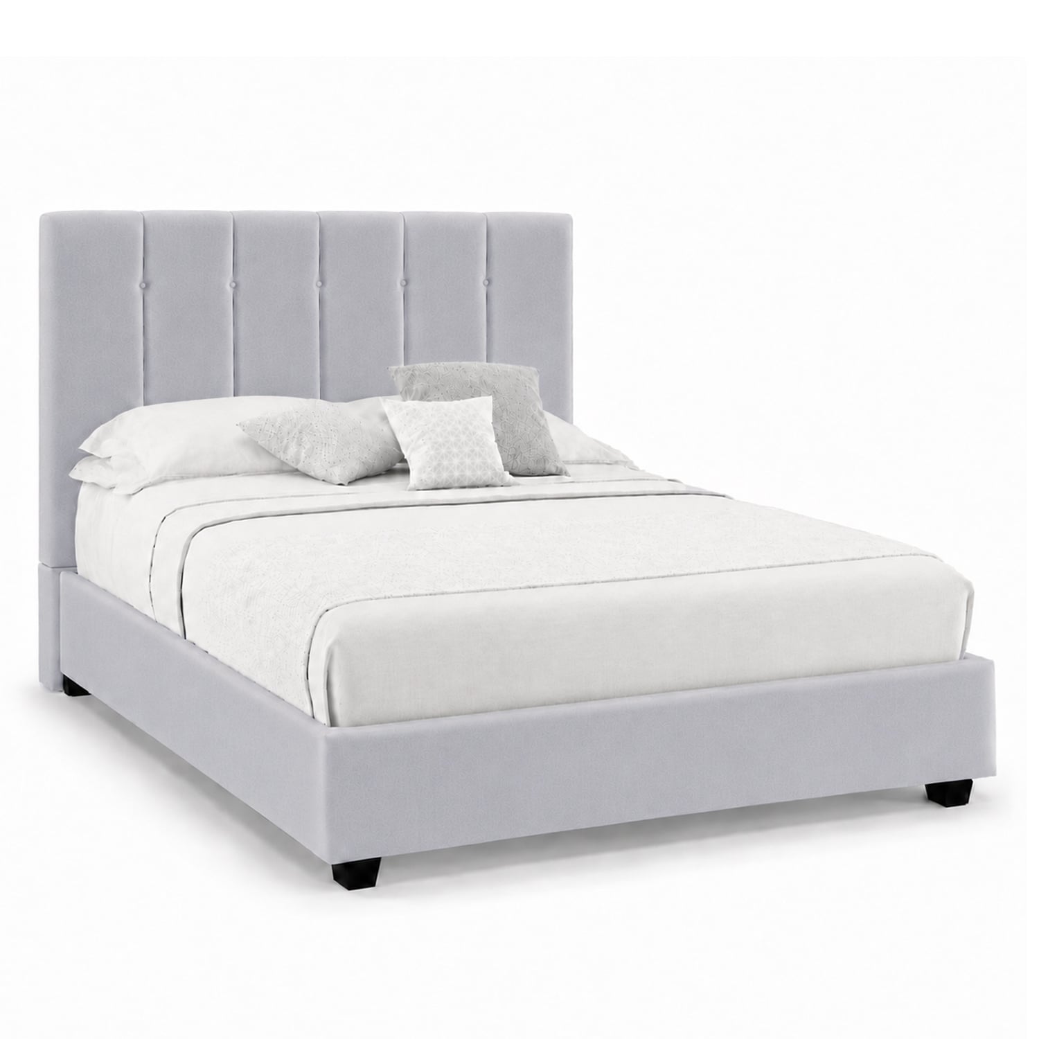 CAMA LEMUEBLE TAPIZADA LISTÓN CAPRI 1.5 PLZ GRIS CLARO - 2