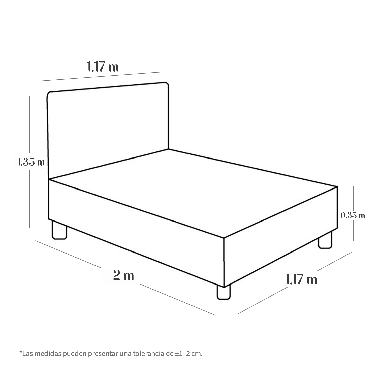 CAMA LEMUEBLE TAPIZADA LISTÓN CAPRI 1.5 PLZ AZUL - 6