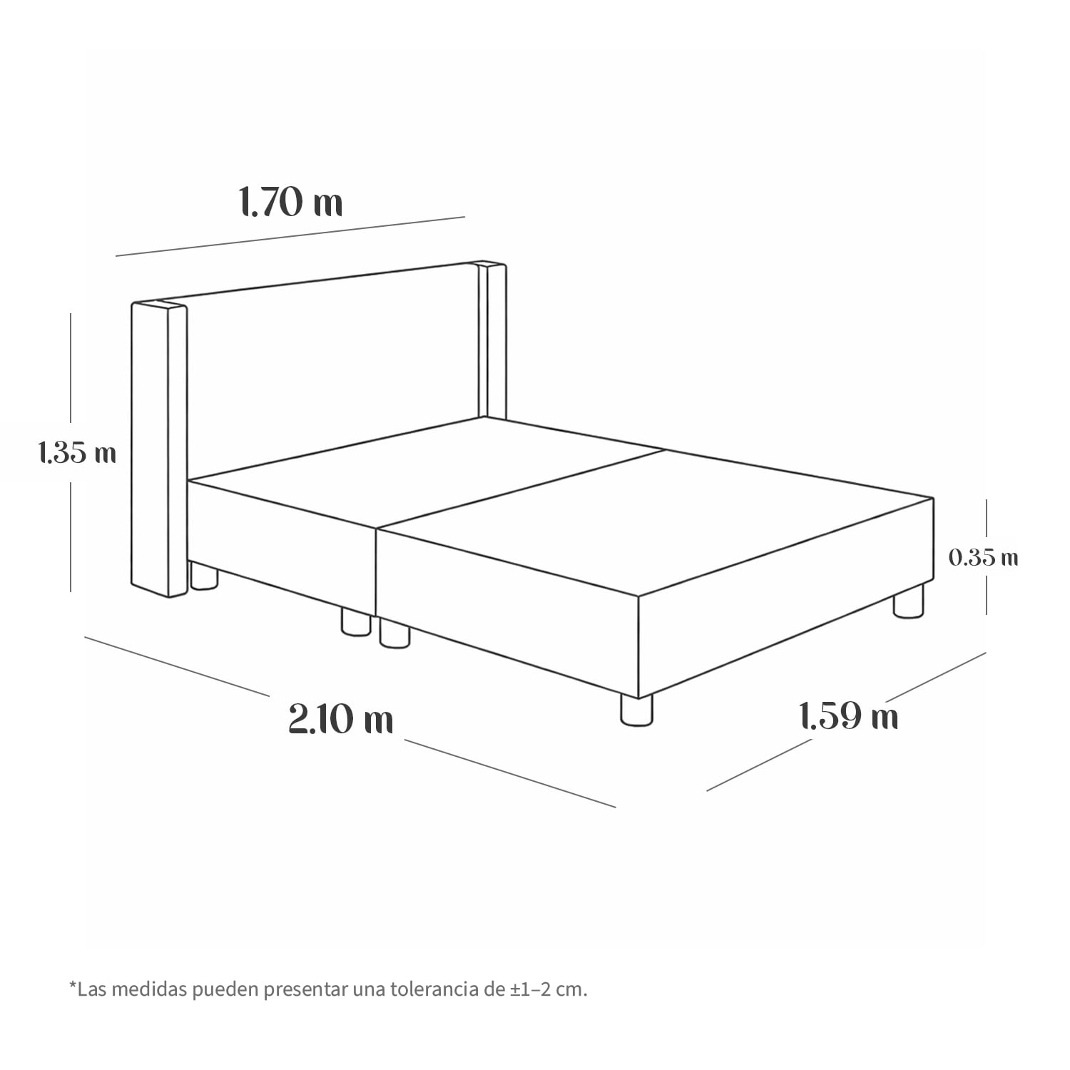 CAMA LEMUEBLE TAPIZADA PANEL GRIS CLARO QUEEN - 6