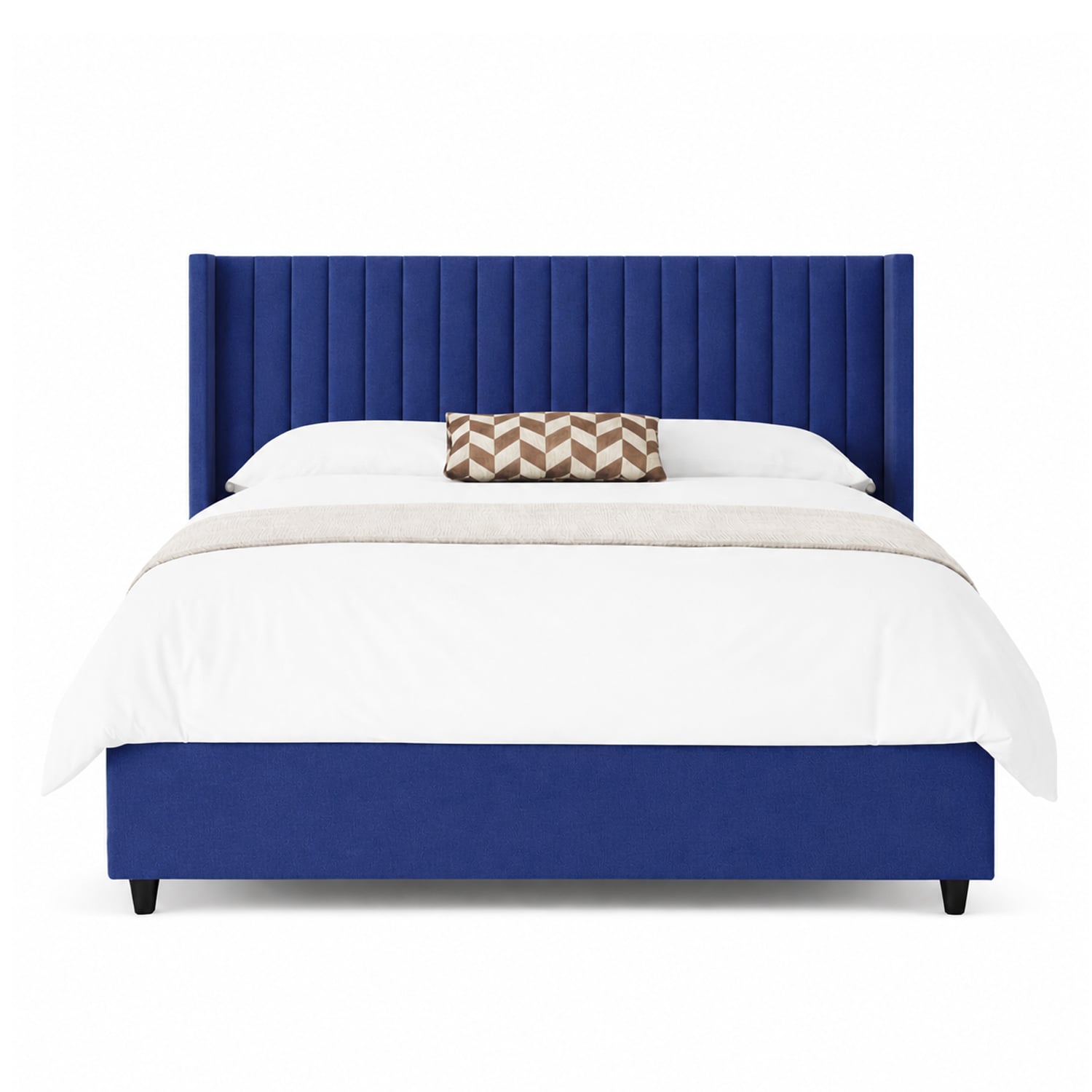 CAMA LEMUEBLE TAPIZADA PANEL 1.5 PLZ AZUL - 1