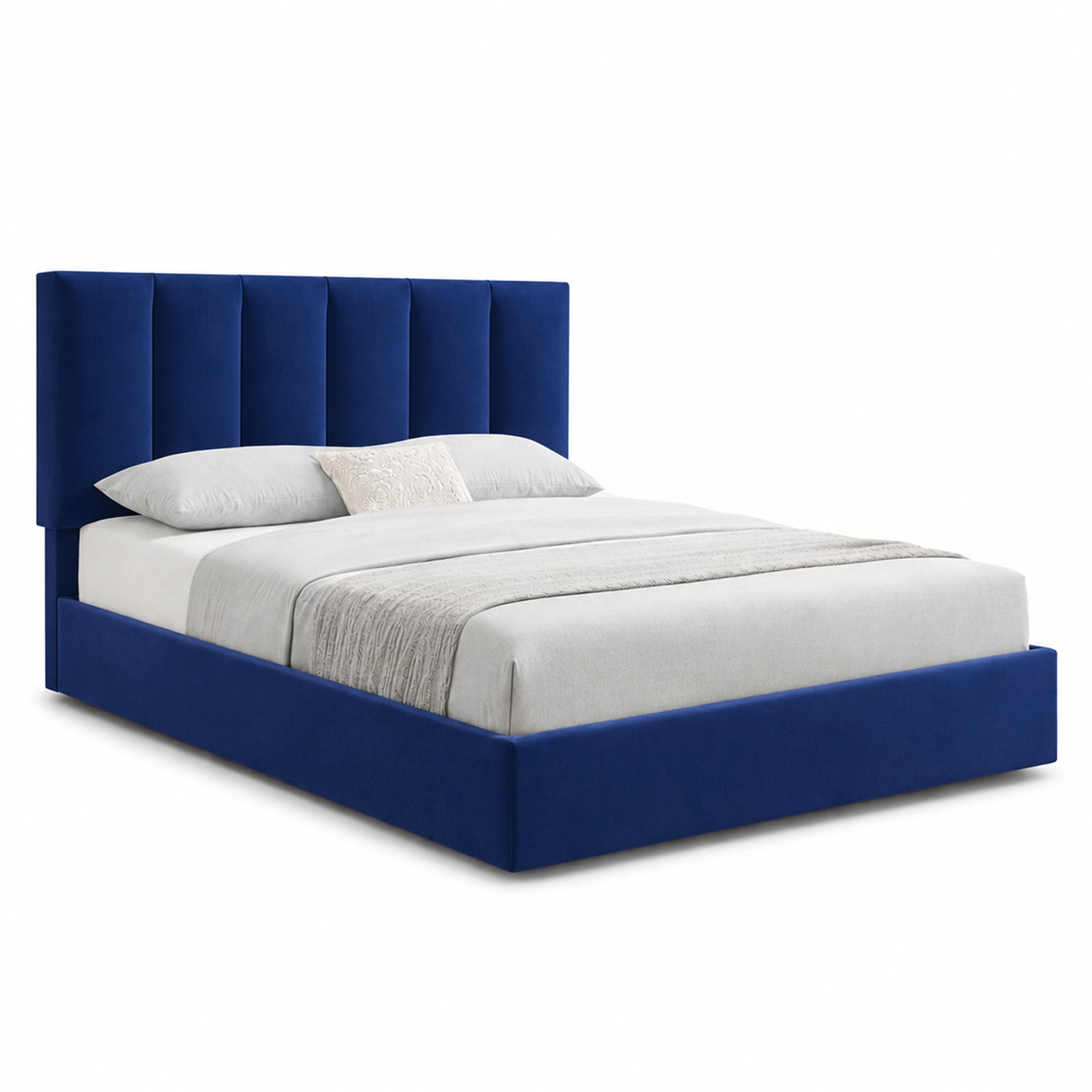 CAMA LEMUEBLE TAPIZADA LISTÓN ADDA QUEEN AZUL - 2