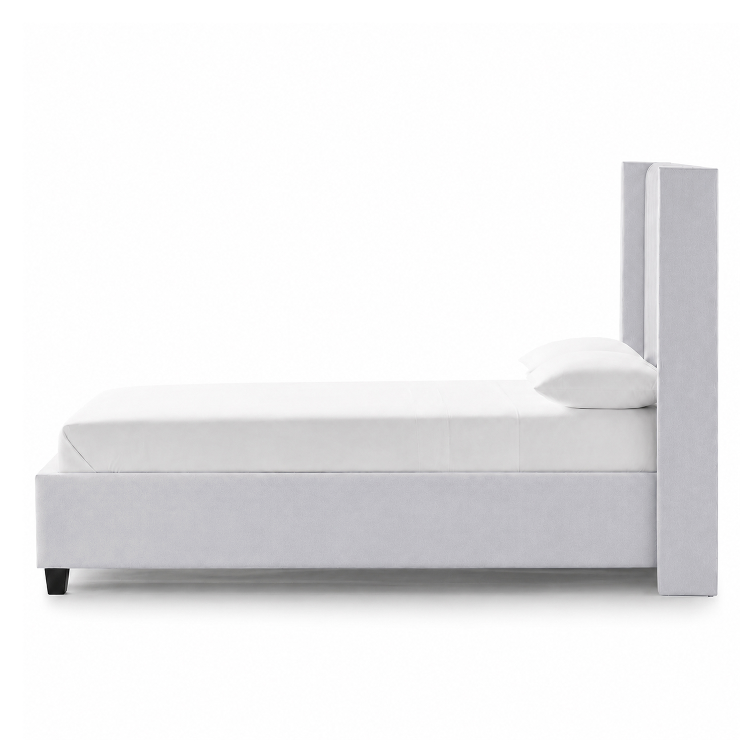 CAMA LEMUEBLE TAPIZADA LISTÓN CON PATAS DE MADERA QUEEN GRIS CLARO - 3