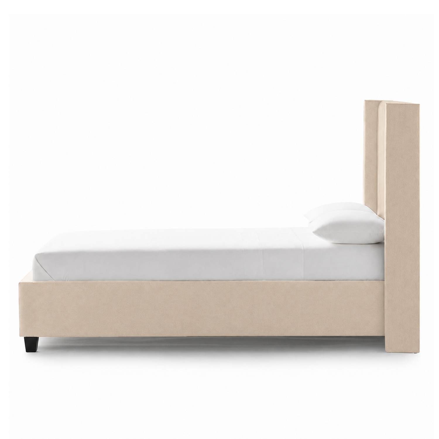 CAMA LEMUEBLE TAPIZADA LISTÓN CON PATAS DE MADERA QUEEN BEIGE - 3