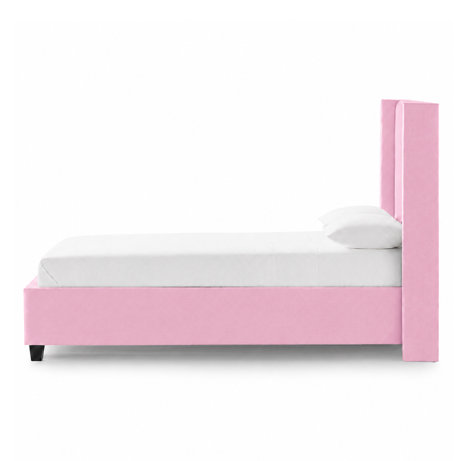 CAMA TAPIZADA LEMUEBLE LISTÓN CON PATAS DE MADERA 2 PLAZAS ROSA - 3