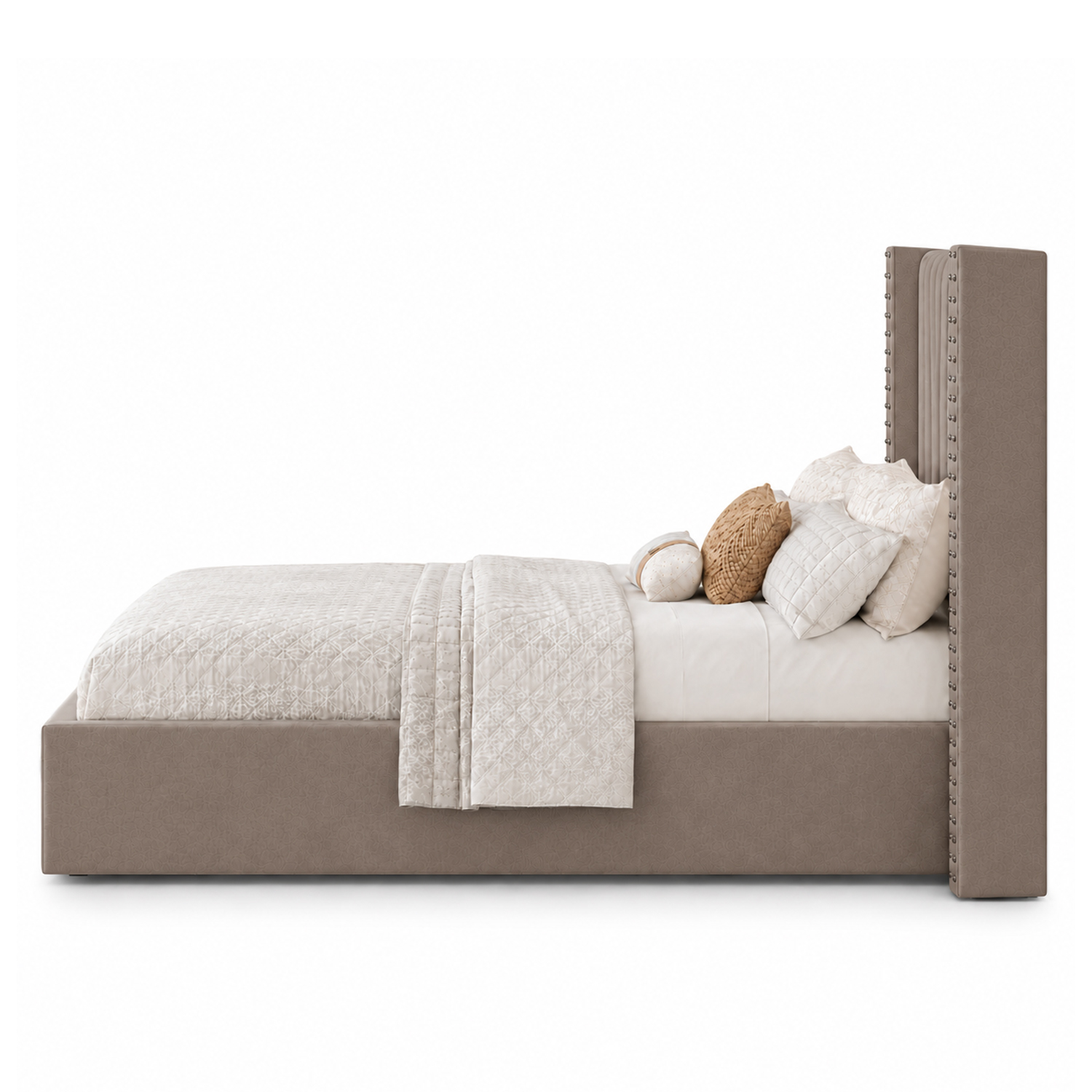 CAMA TAPIZADA LISTÓN CON TACHUELAS LEMUEBLE 1.5 PLZ CAMEL - 3