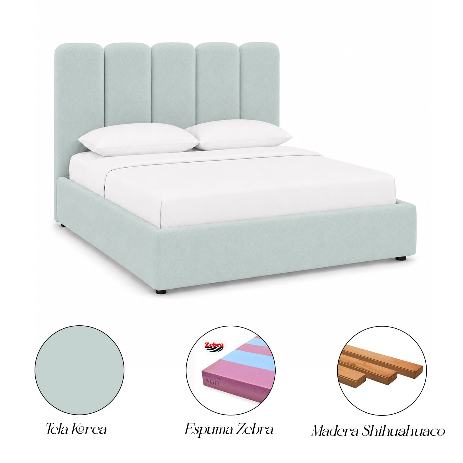 CAMA TAPIZADA LISTÓN SIENNA 1.5 PLZ - 5