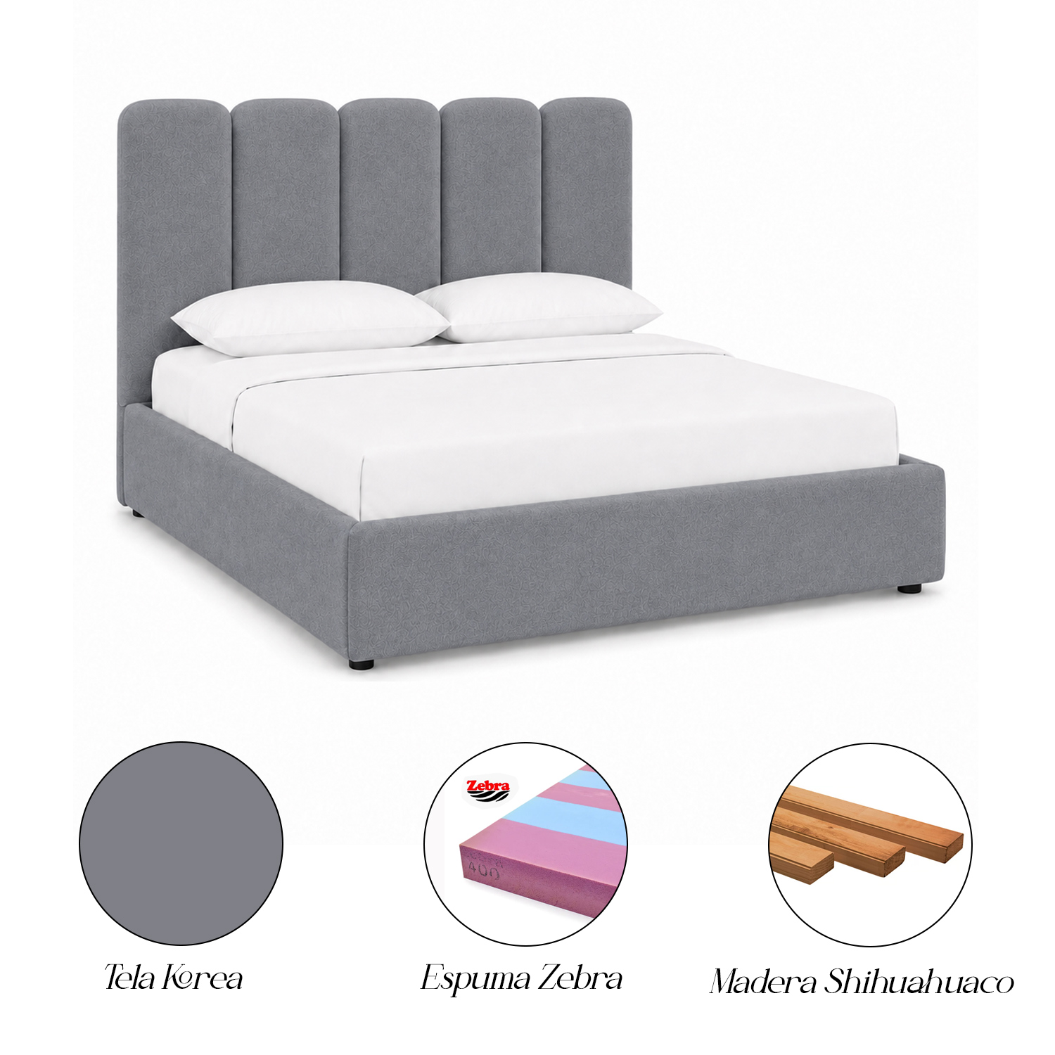 CAMA TAPIZADA LISTÓN SIENNA QUEEN - 5
