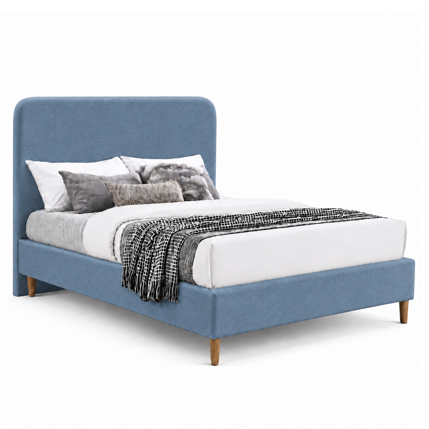 CAMA LEMUEBLE TAPIZADA LISA CURVO 1.5 PLZ - 2