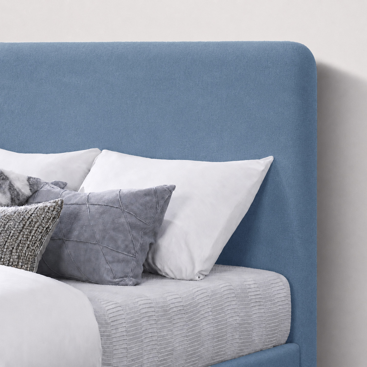 CAMA LEMUEBLE TAPIZADA LISA CURVO 1.5 PLZ - 4