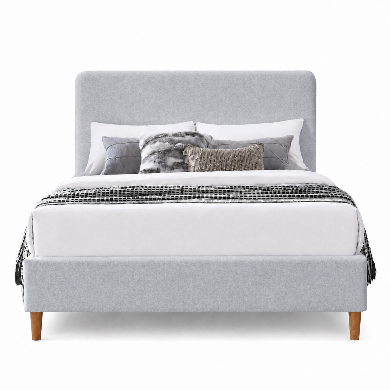 CAMA LEMUEBLE TAPIZADA LISA CURVO 2 PLAZAS - 1