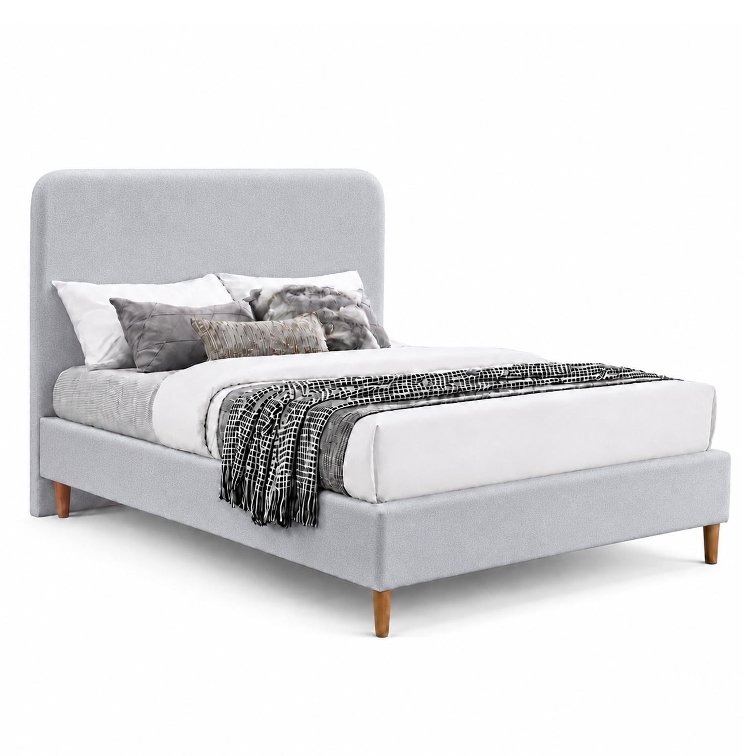 CAMA LEMUEBLE TAPIZADA LISA CURVO QUEEN - 2
