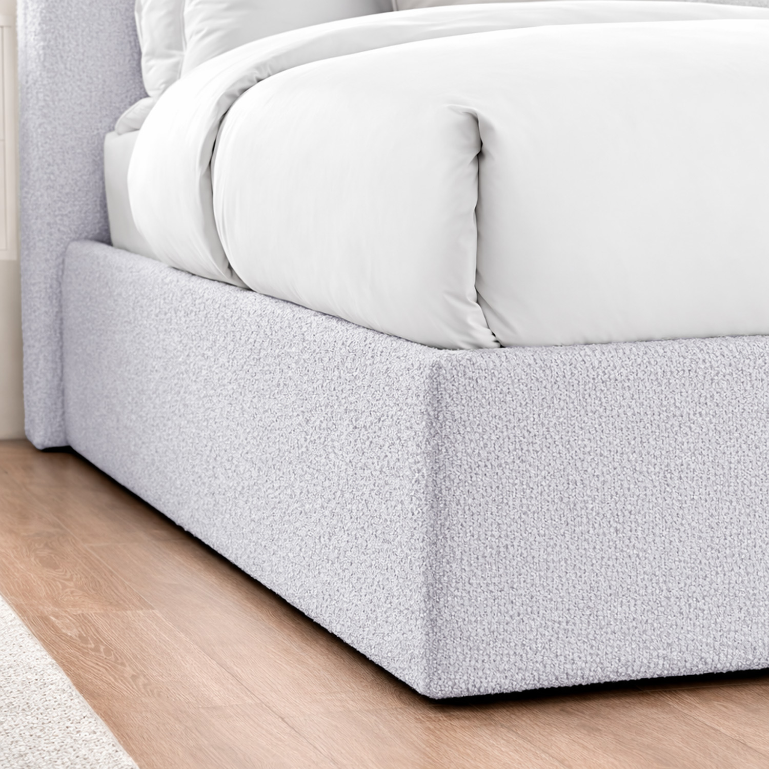 CAMA TAPIZADA CALIFORNIA CURVO PLATA 1.5 PLZ - 3