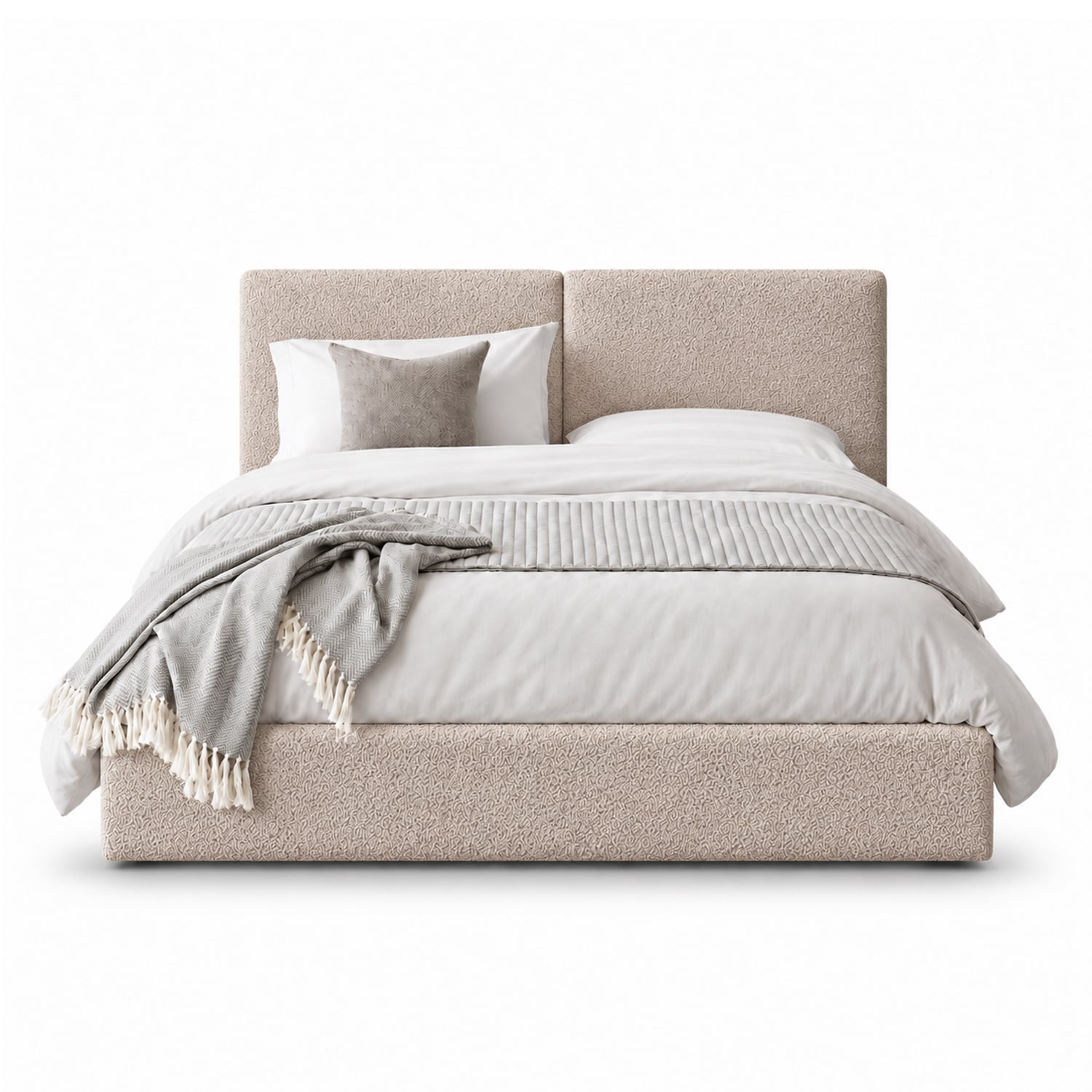 CAMA TAPIZADA CALIFORNIA COZZY CAMEL 1.5 PLZ - 1