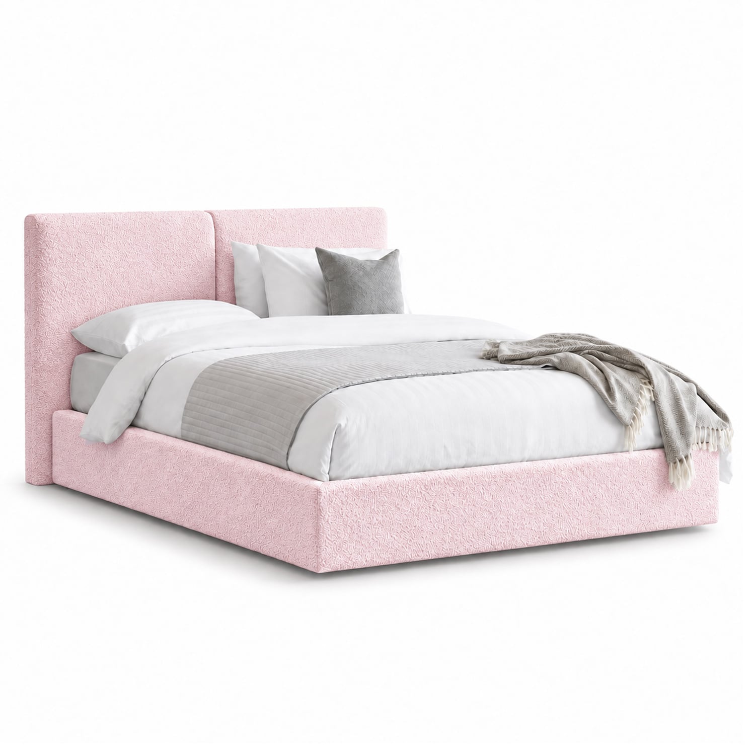 CAMA TAPIZADA CALIFORNIA COZZY ROSA 1.5 PLZ - 2