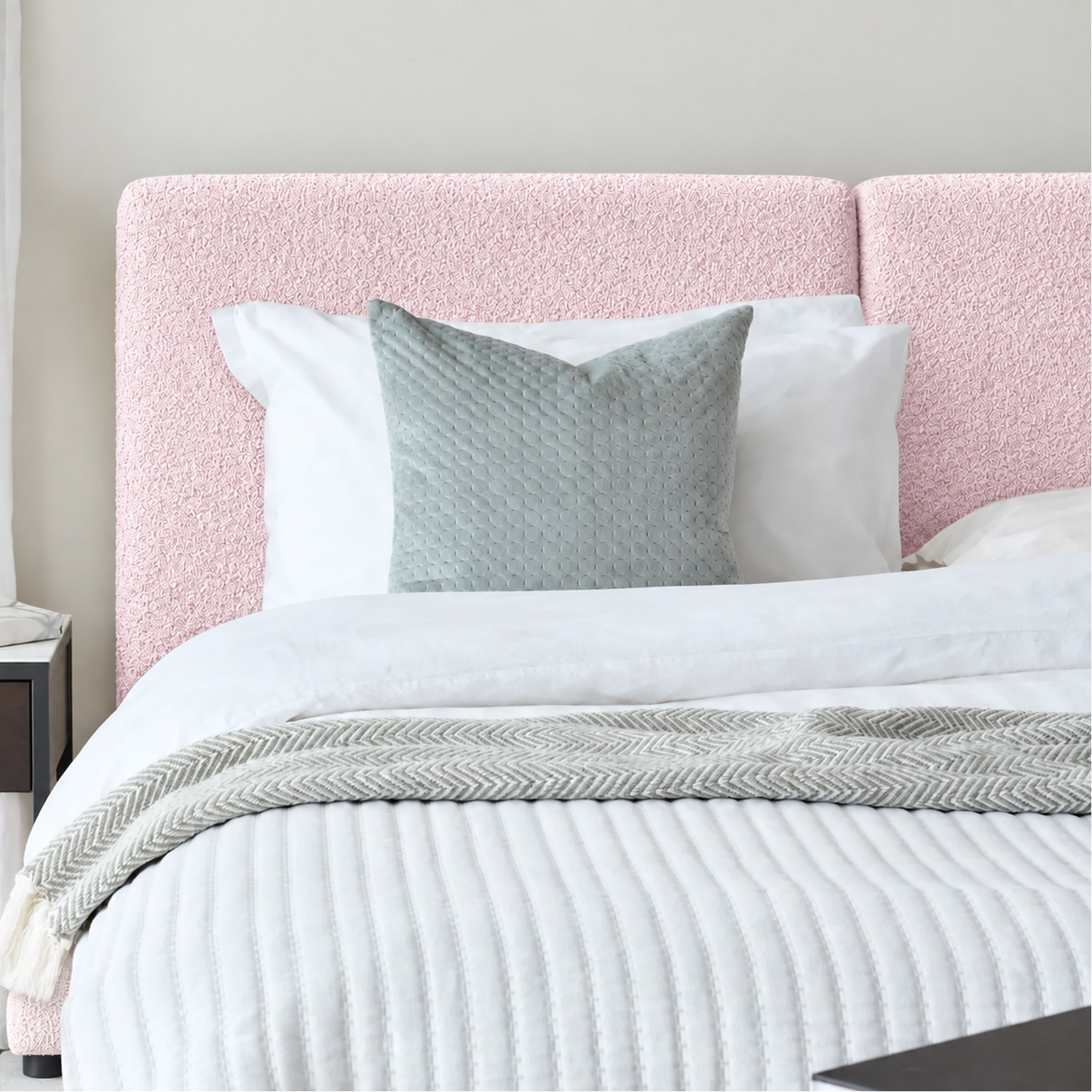 CAMA TAPIZADA CALIFORNIA COZZY ROSA 2 PLAZAS - 3