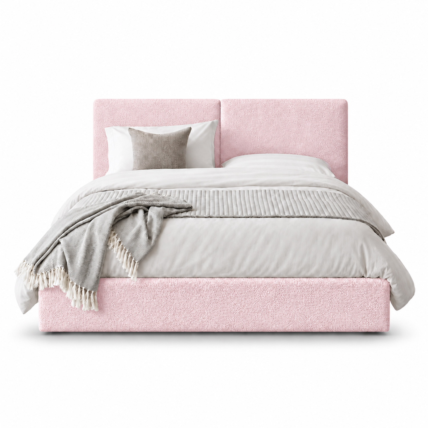 CAMA TAPIZADA CALIFORNIA COZZY ROSA QUEEN - 1