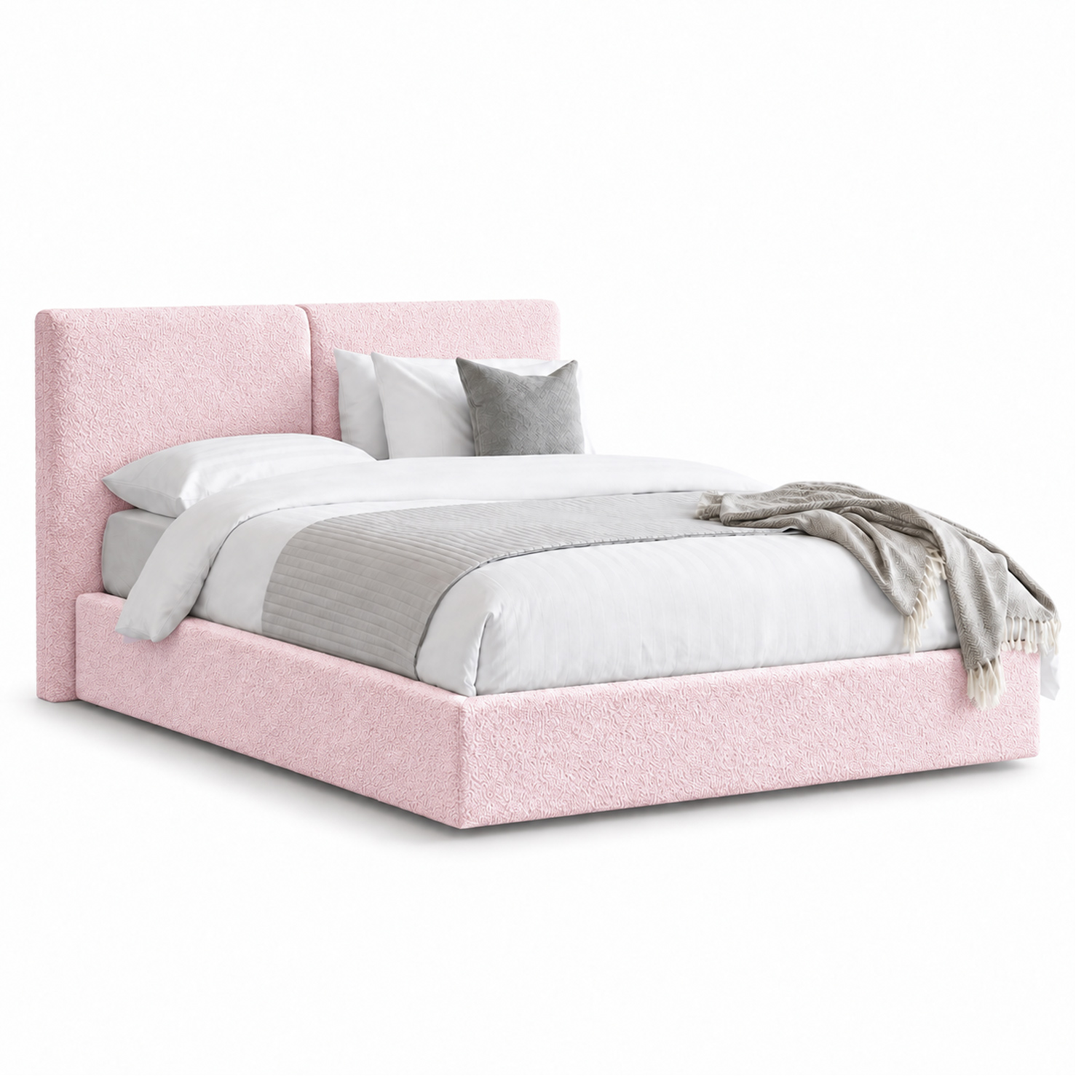 CAMA TAPIZADA CALIFORNIA COZZY ROSA QUEEN - 2