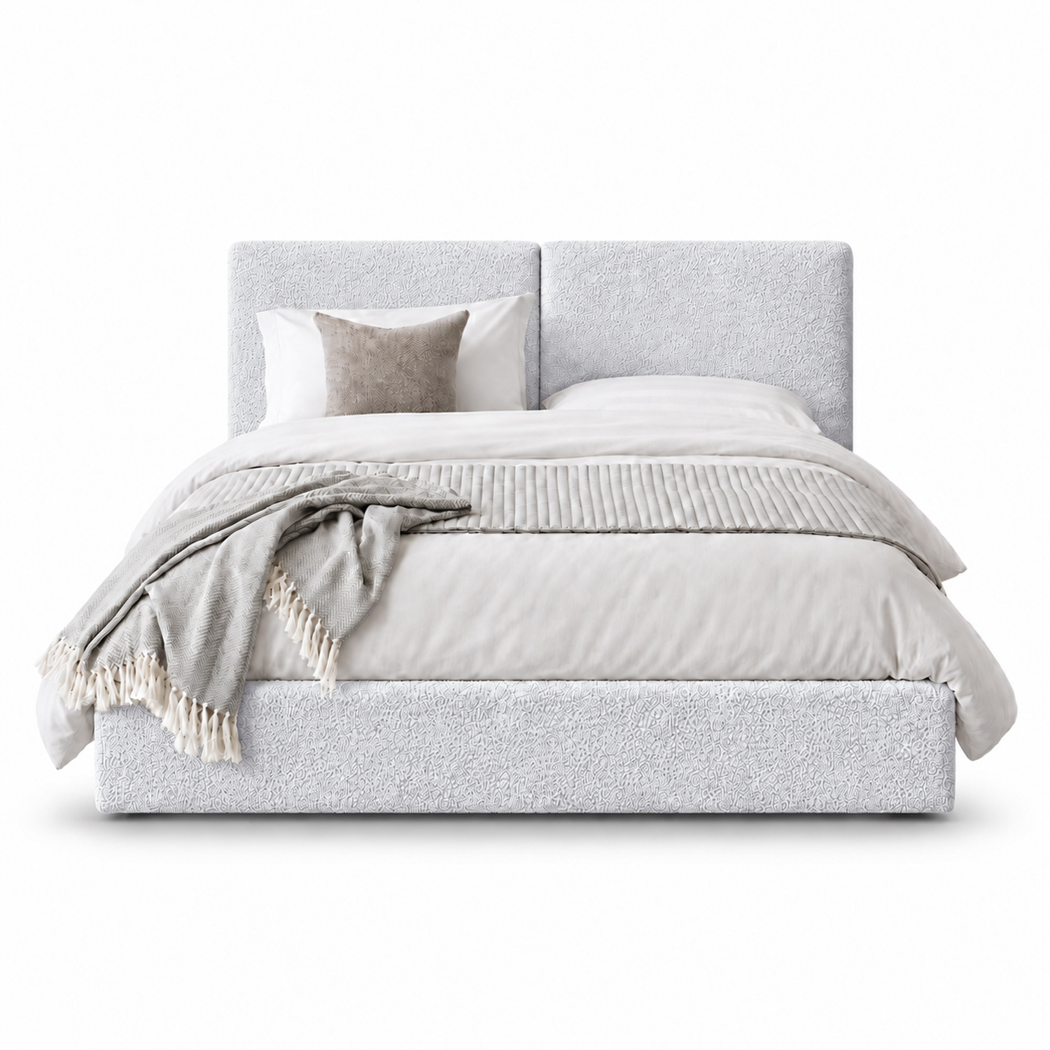 CAMA TAPIZADA CALIFORNIA COZZY PLATA 1.5 PLZ - 1