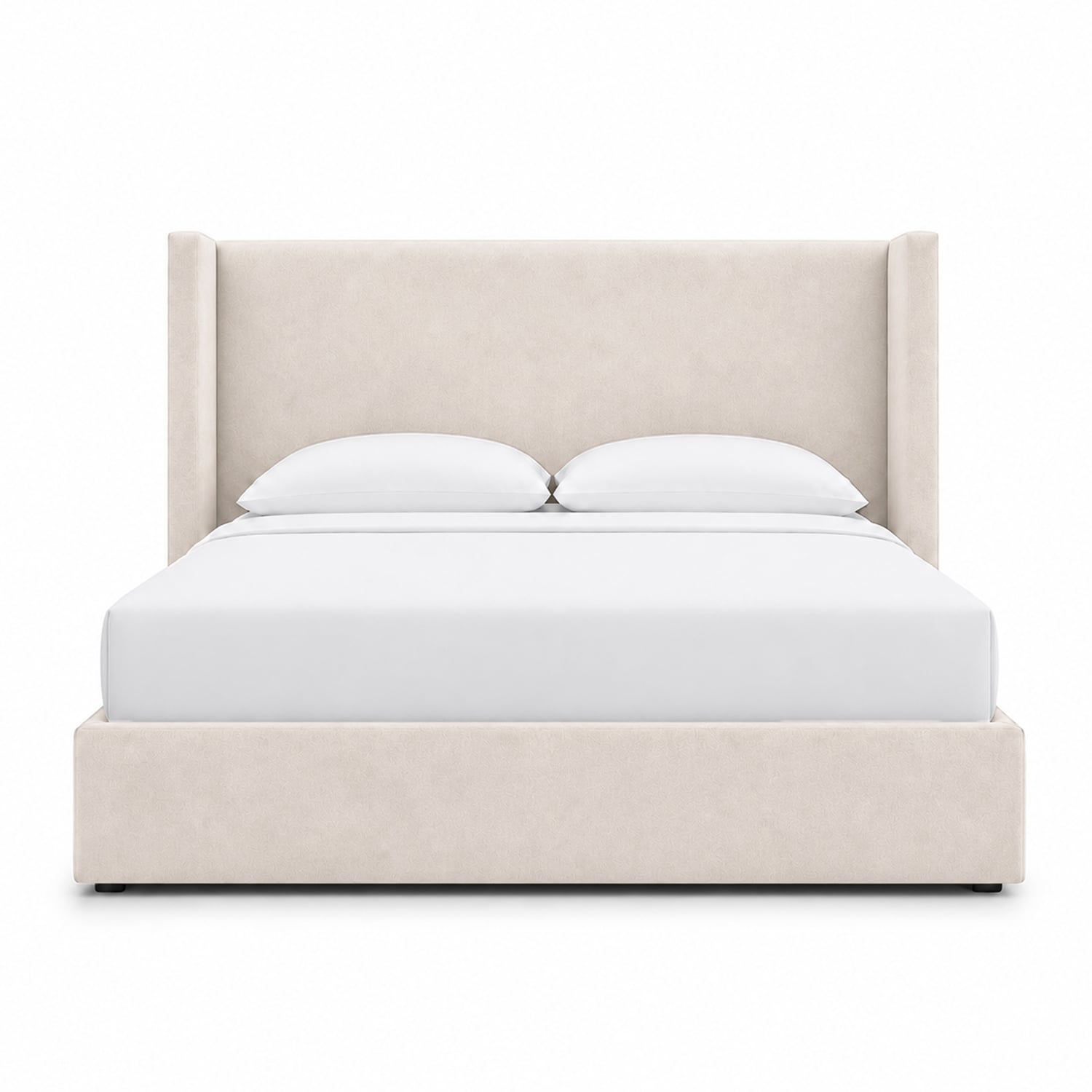 CAMA TAPIZADA LISA NAIA BEIGE QUEEN - 1