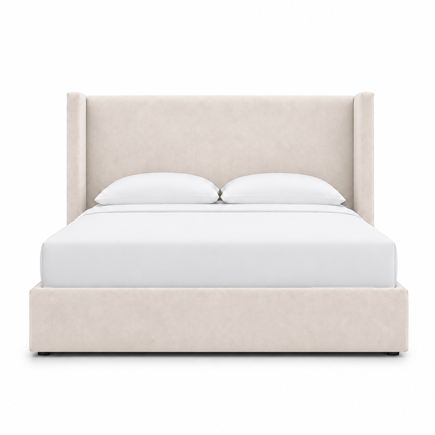 CAMA TAPIZADA LISA NAIA BEIGE 1.5 PLZ - 1