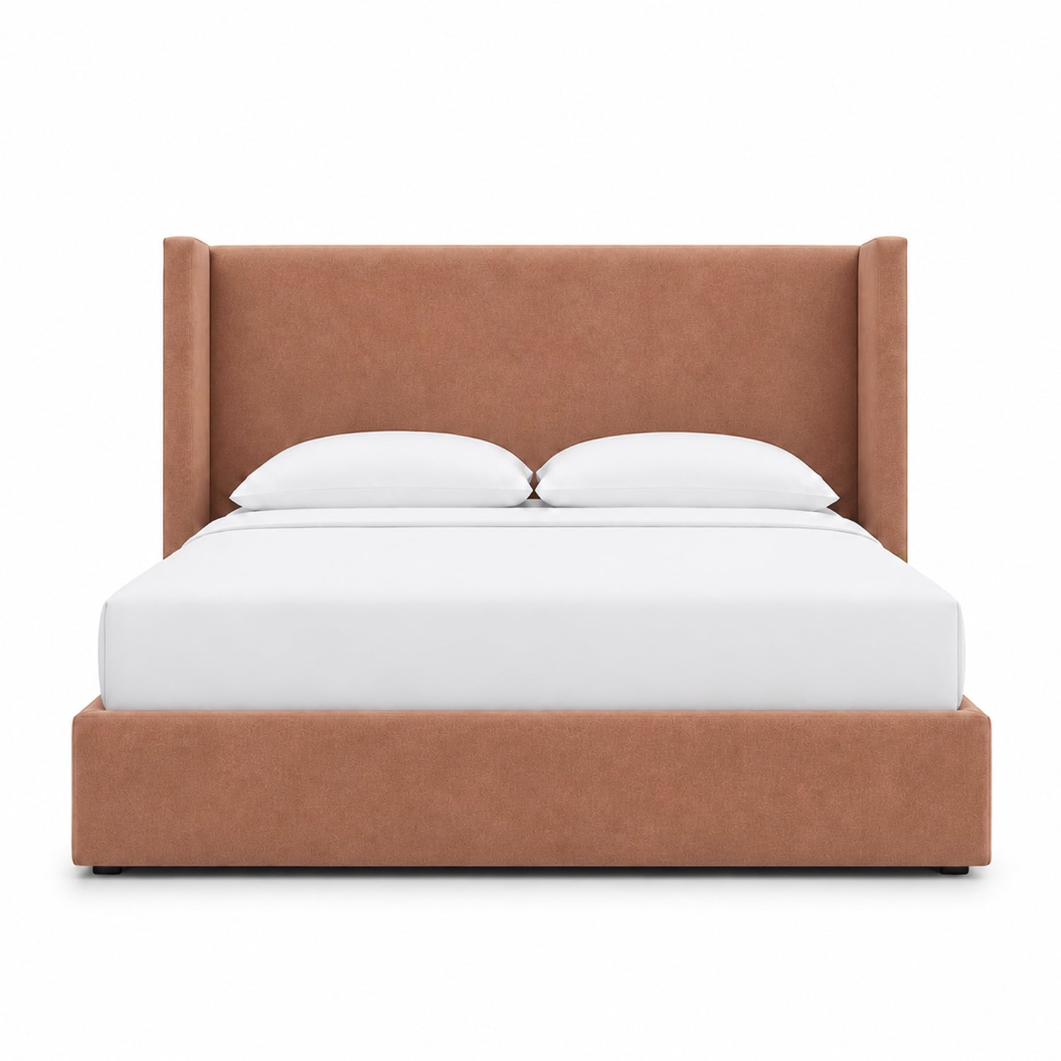 CAMA TAPIZADA LISA NAIA DURAZNO QUEEN - 1