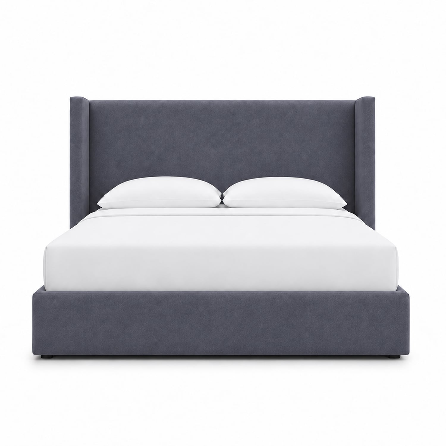 CAMA TAPIZADA LISA NAIA GRIS OSCURO QUEEN - 1