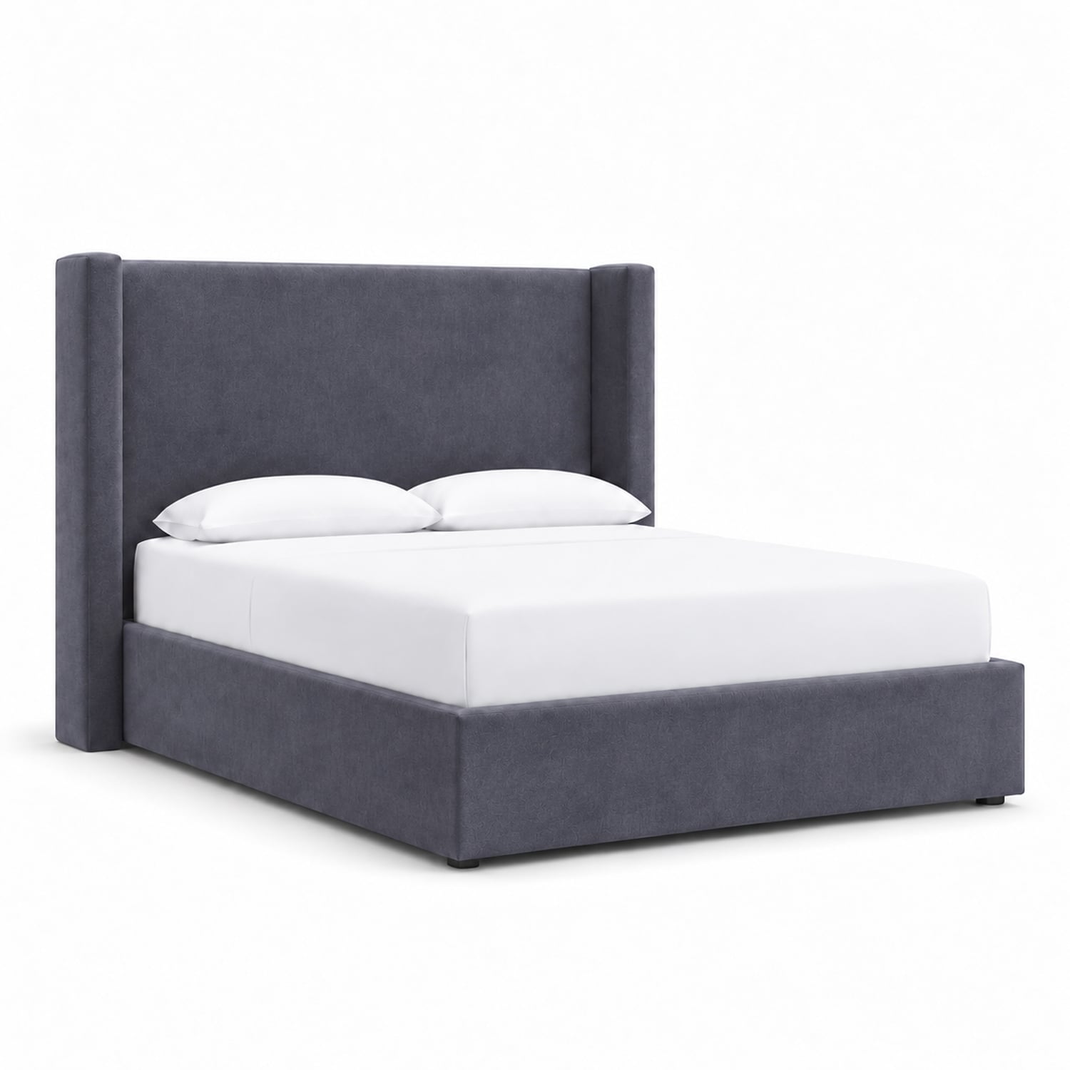 CAMA TAPIZADA LISA NAIA GRIS OSCURO QUEEN - 2