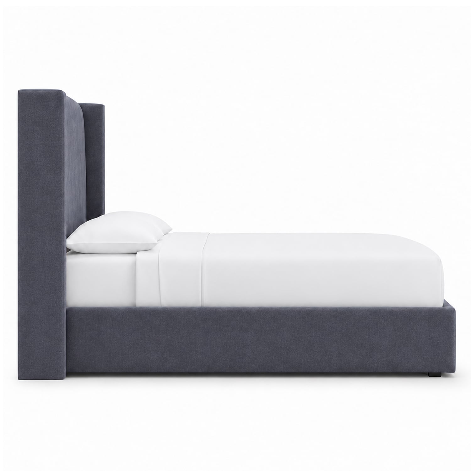 CAMA TAPIZADA LISA NAIA GRIS OSCURO QUEEN - 3