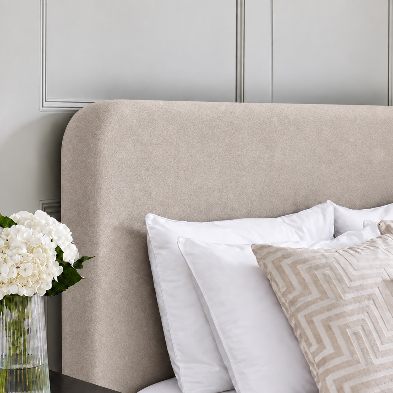 CAMA TAPIZADA LISA GALA CURVO BEIGE 1.5 PLZ - 3