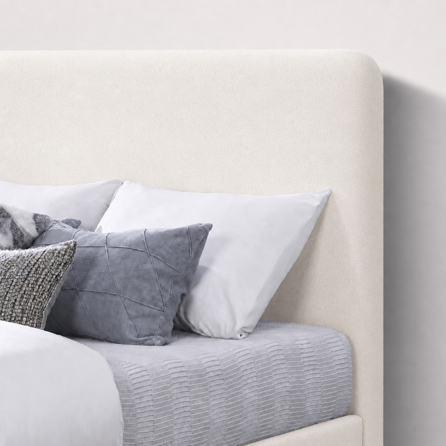CAMA LEMUEBLE TAPIZADA LISA CURVO CRUDO 1.5 PLZ - 4