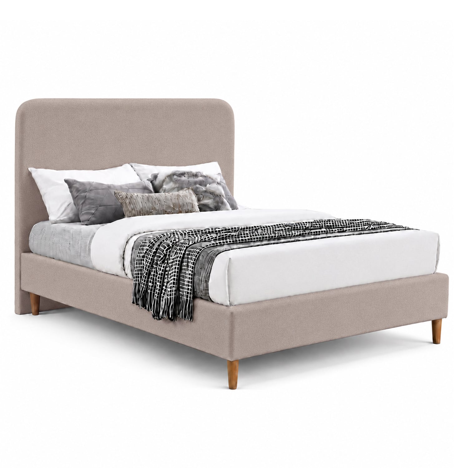 CAMA LEMUEBLE TAPIZADA LISA CURVO TRIGO 1.5 PLZ - 2