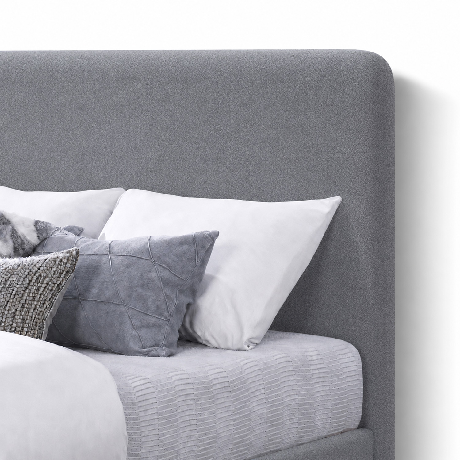 CAMA LEMUEBLE TAPIZADA LISA CURVO GRIS 1.5 PLZ - 4