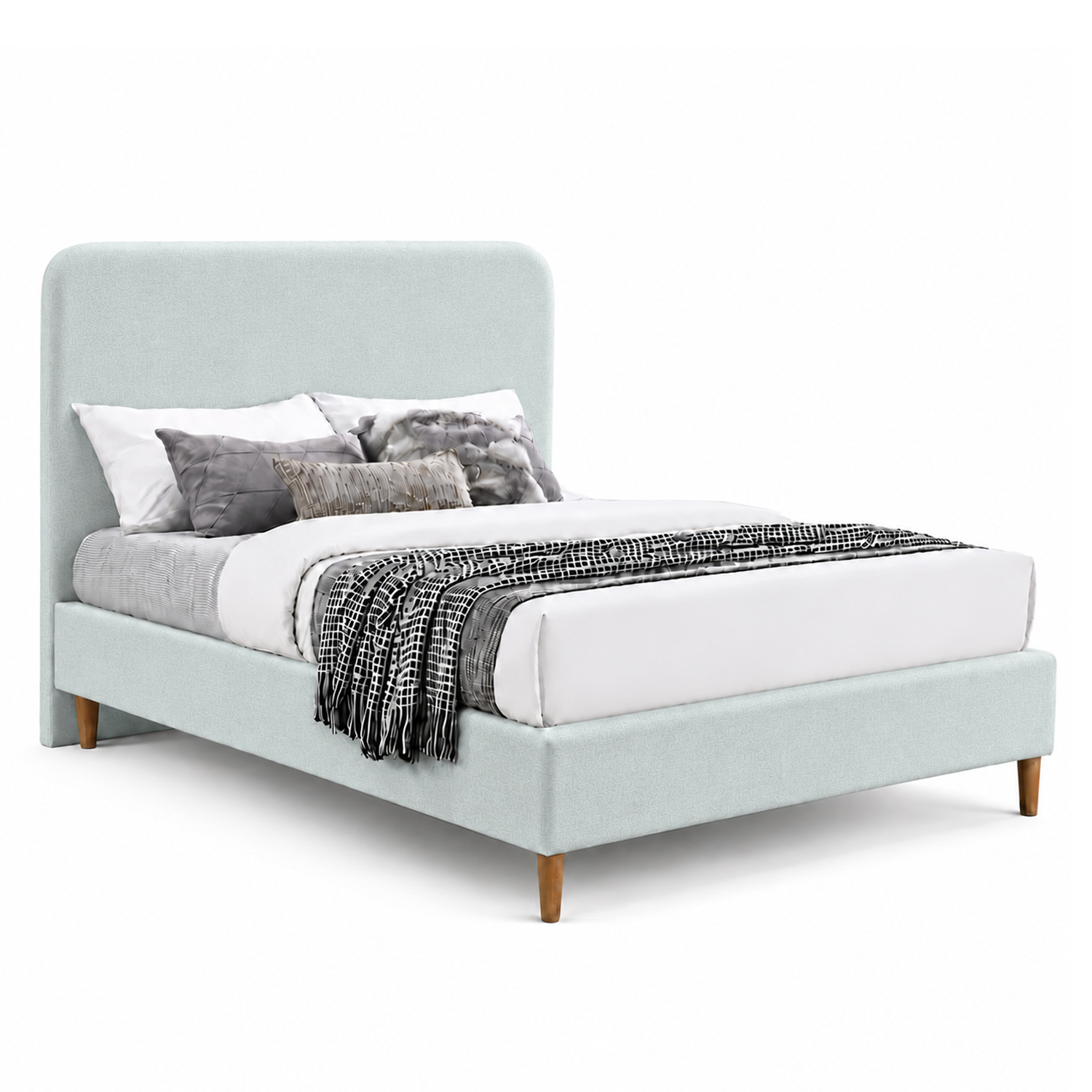 CAMA LEMUEBLE TAPIZADA LISA CURVO MENTA 1.5 PLZ - 2
