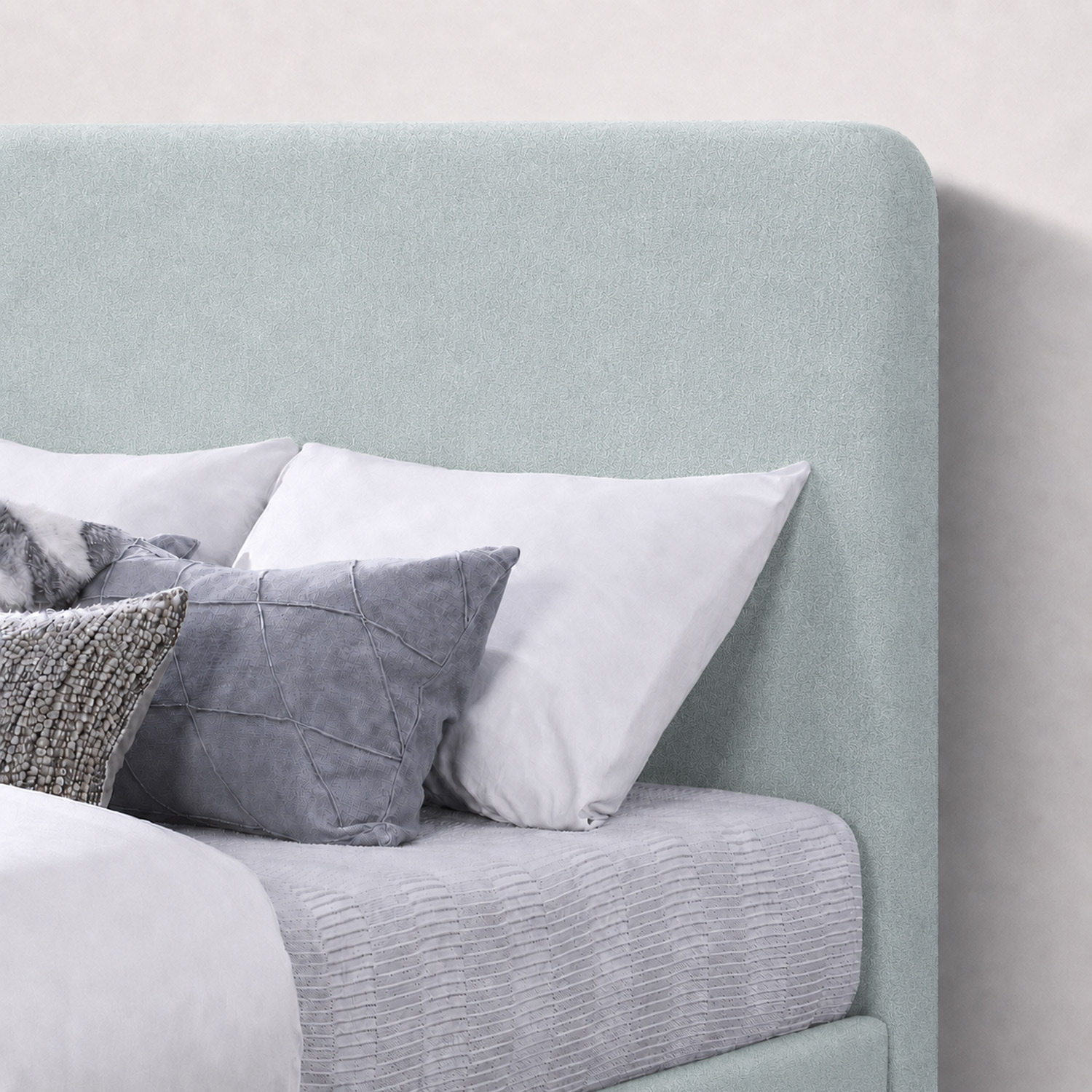CAMA LEMUEBLE TAPIZADA LISA CURVO MENTA 1.5 PLZ - 4