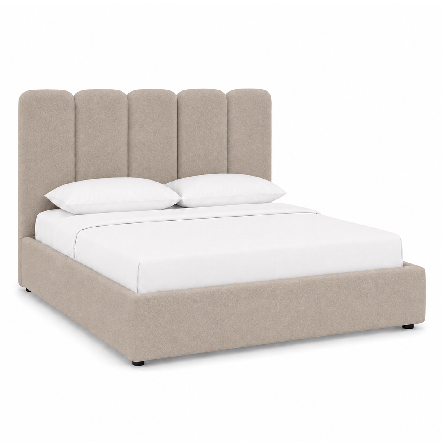 CAMA TAPIZADA LISTÓN SIENNA TRIGO 1.5 PLZ - 2