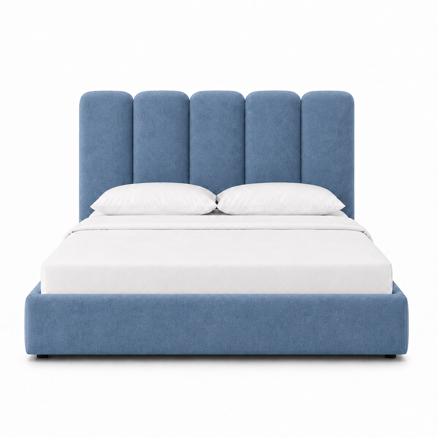CAMA TAPIZADA LISTÓN SIENNA AZUL 1.5 PLZ - 1