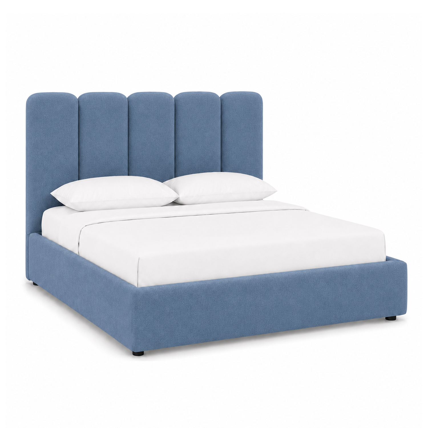 CAMA TAPIZADA LISTÓN SIENNA AZUL 1.5 PLZ - 2