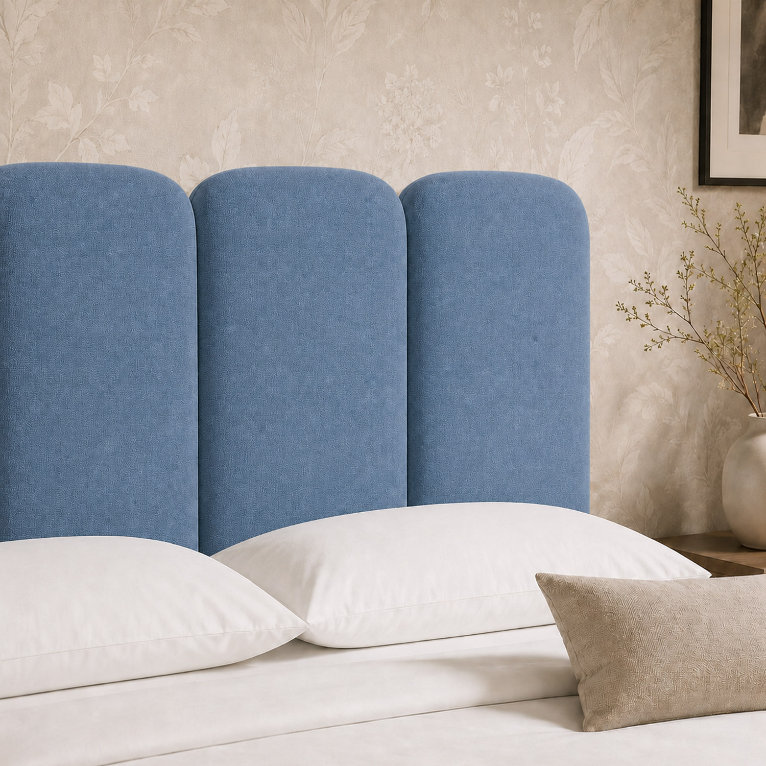 CAMA TAPIZADA LISTÓN SIENNA AZUL 1.5 PLZ - 3